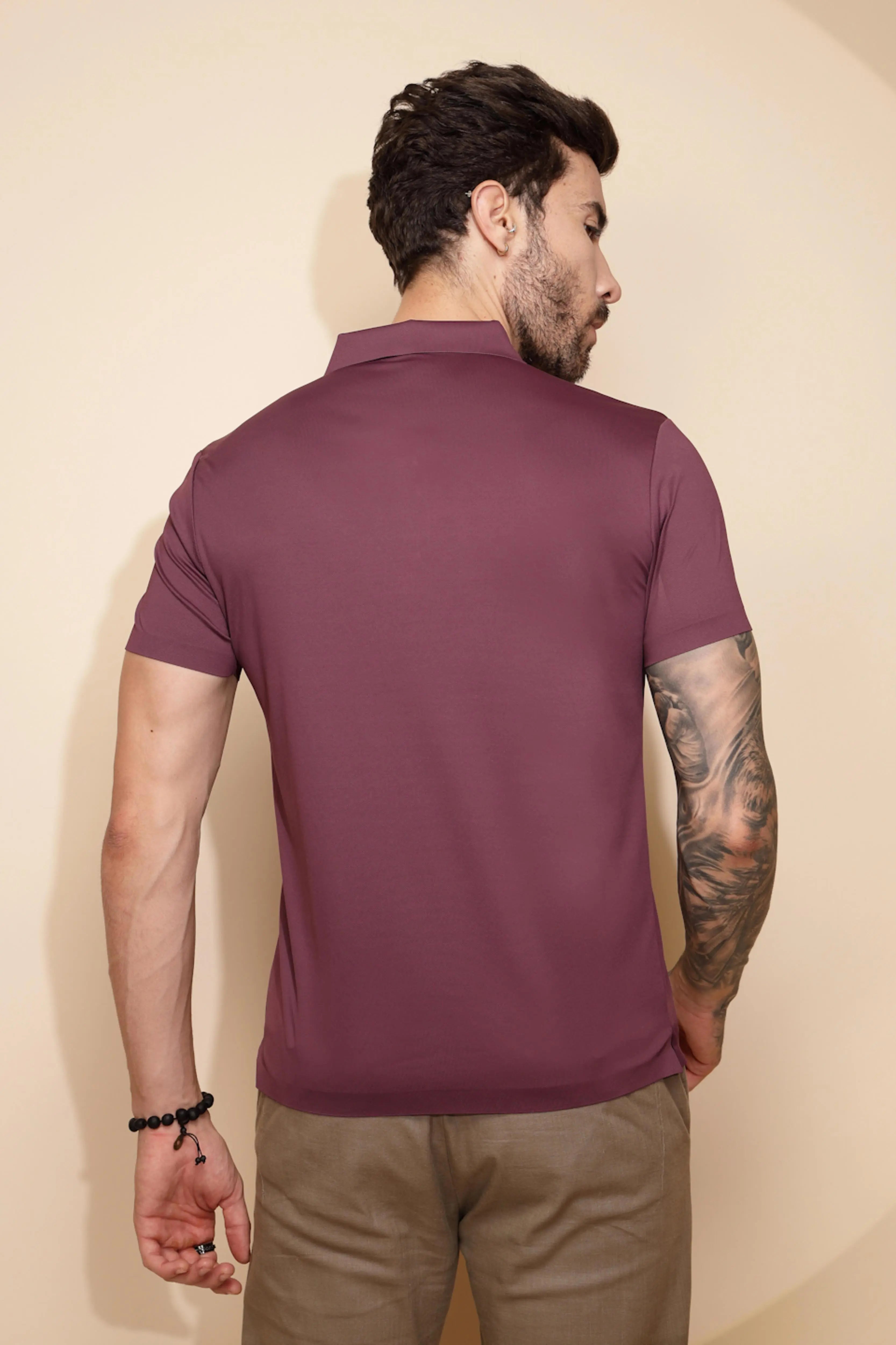 Purple  Regular Fit T-Shirt For Men - Global Republic