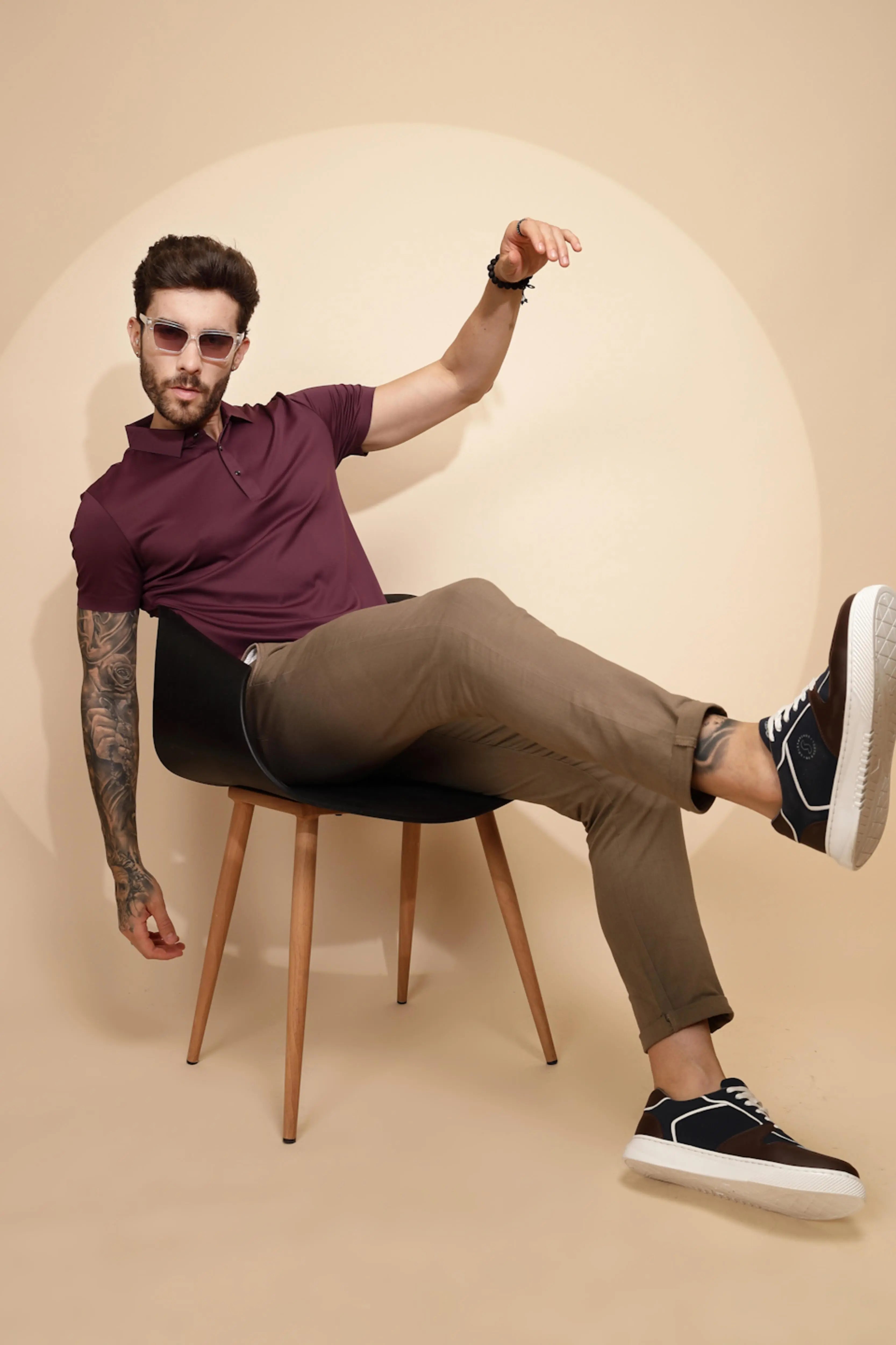 Purple Regular Fit T-Shirt For Men - Global Republic