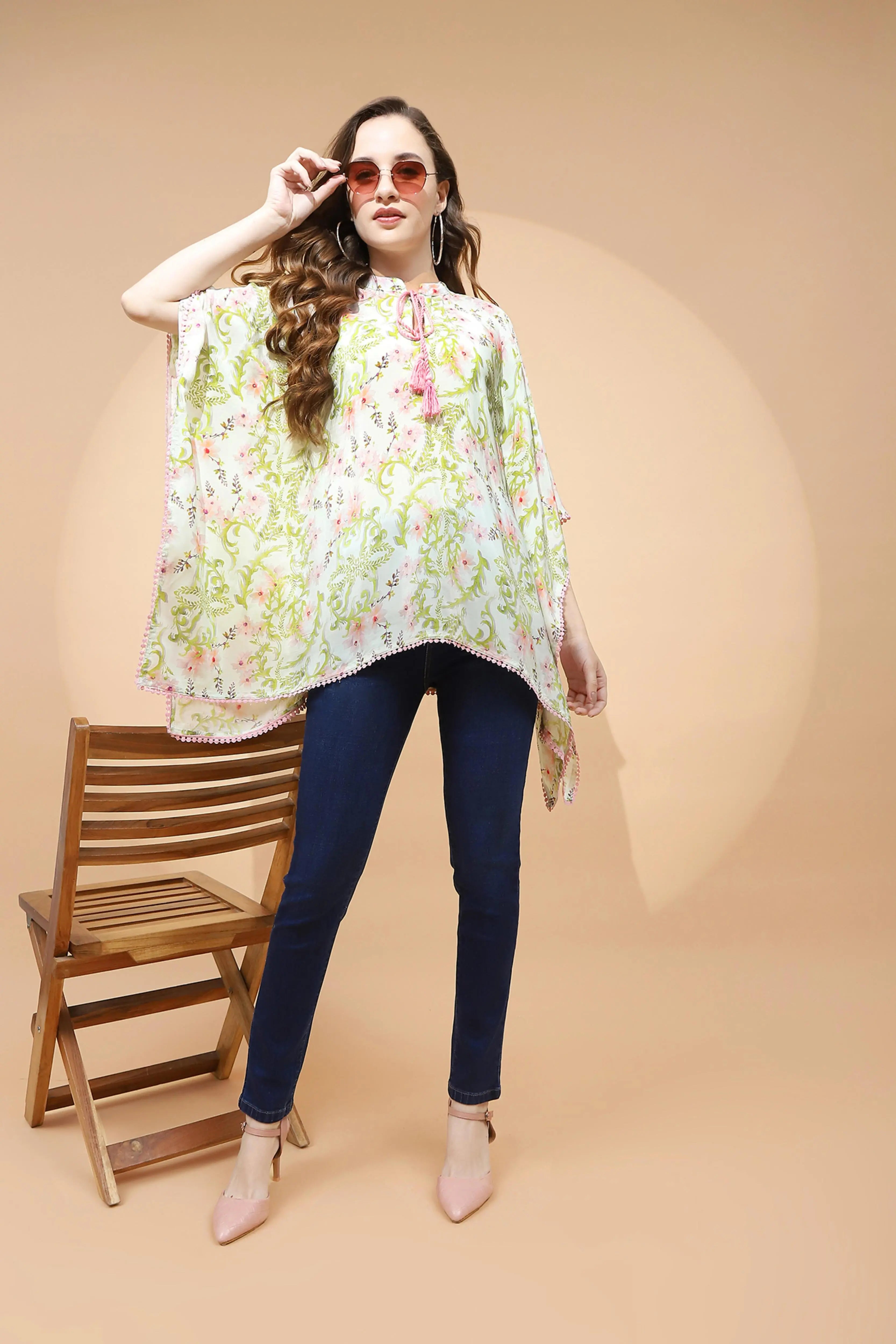 Lemon Green  Loose Fit Top For Women - Global Republic