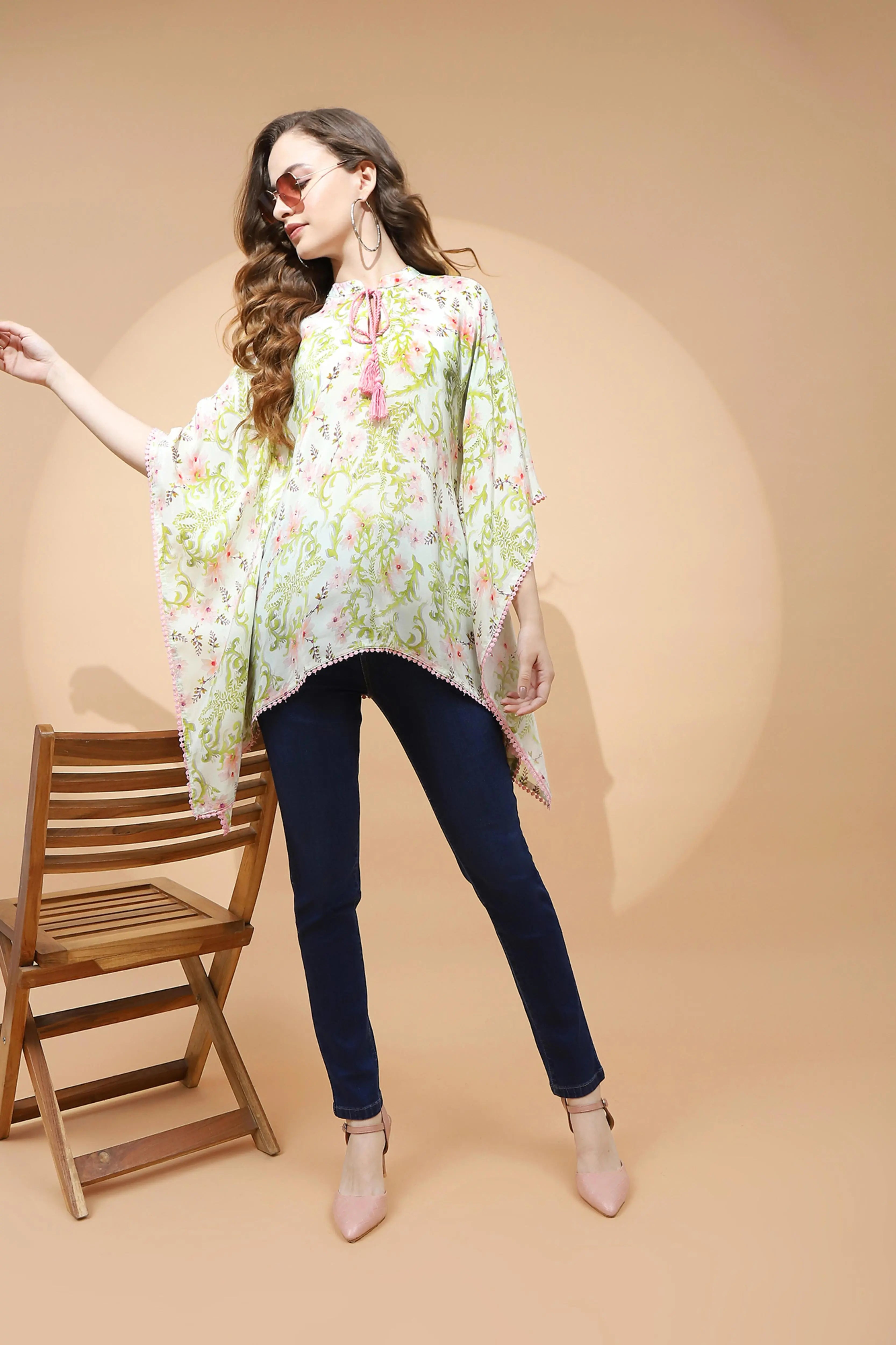 Lemon Green Loose Fit Top For Women - Global Republic