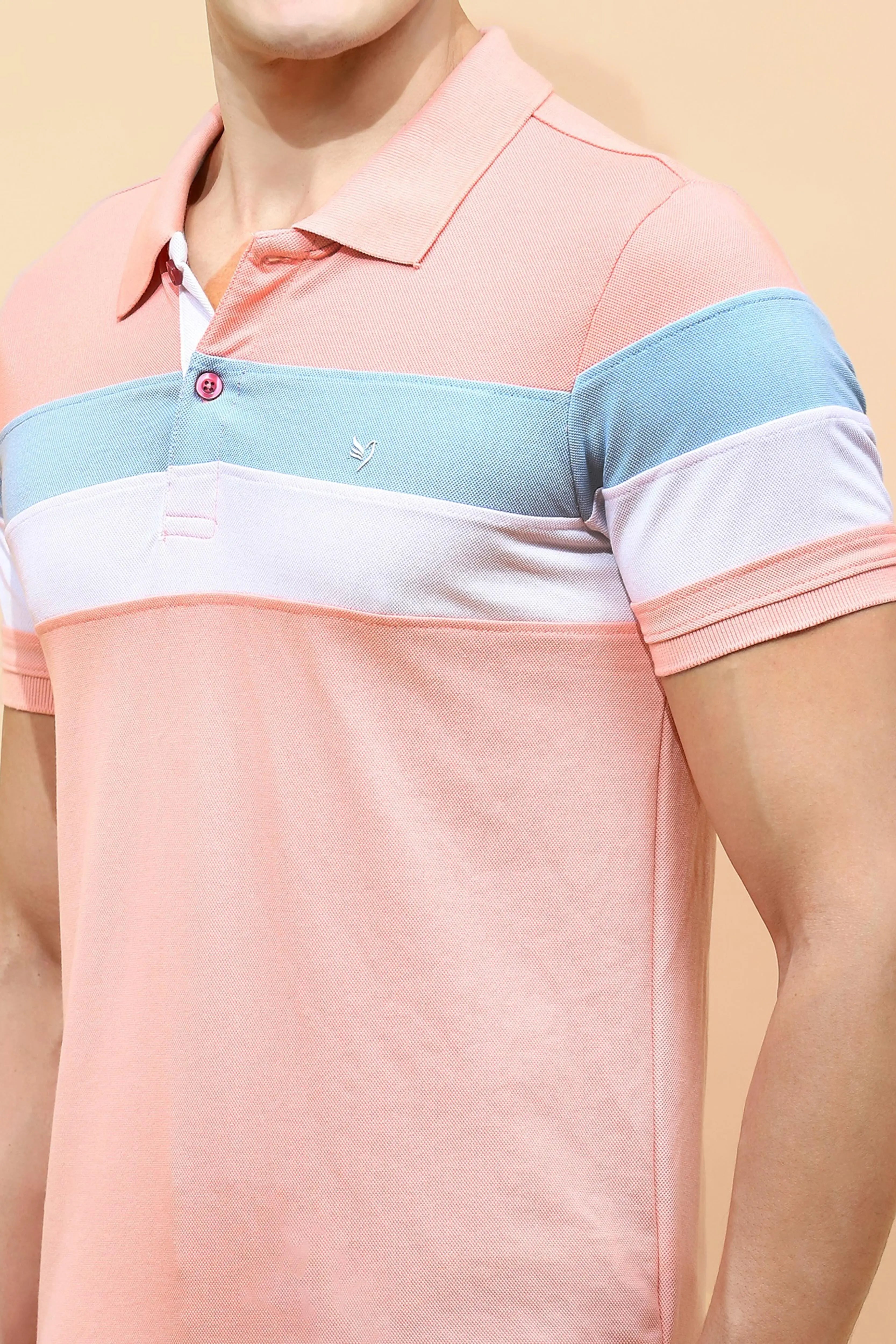 Pink cotton Regular Fit T-Shirt For Men - Global Republic