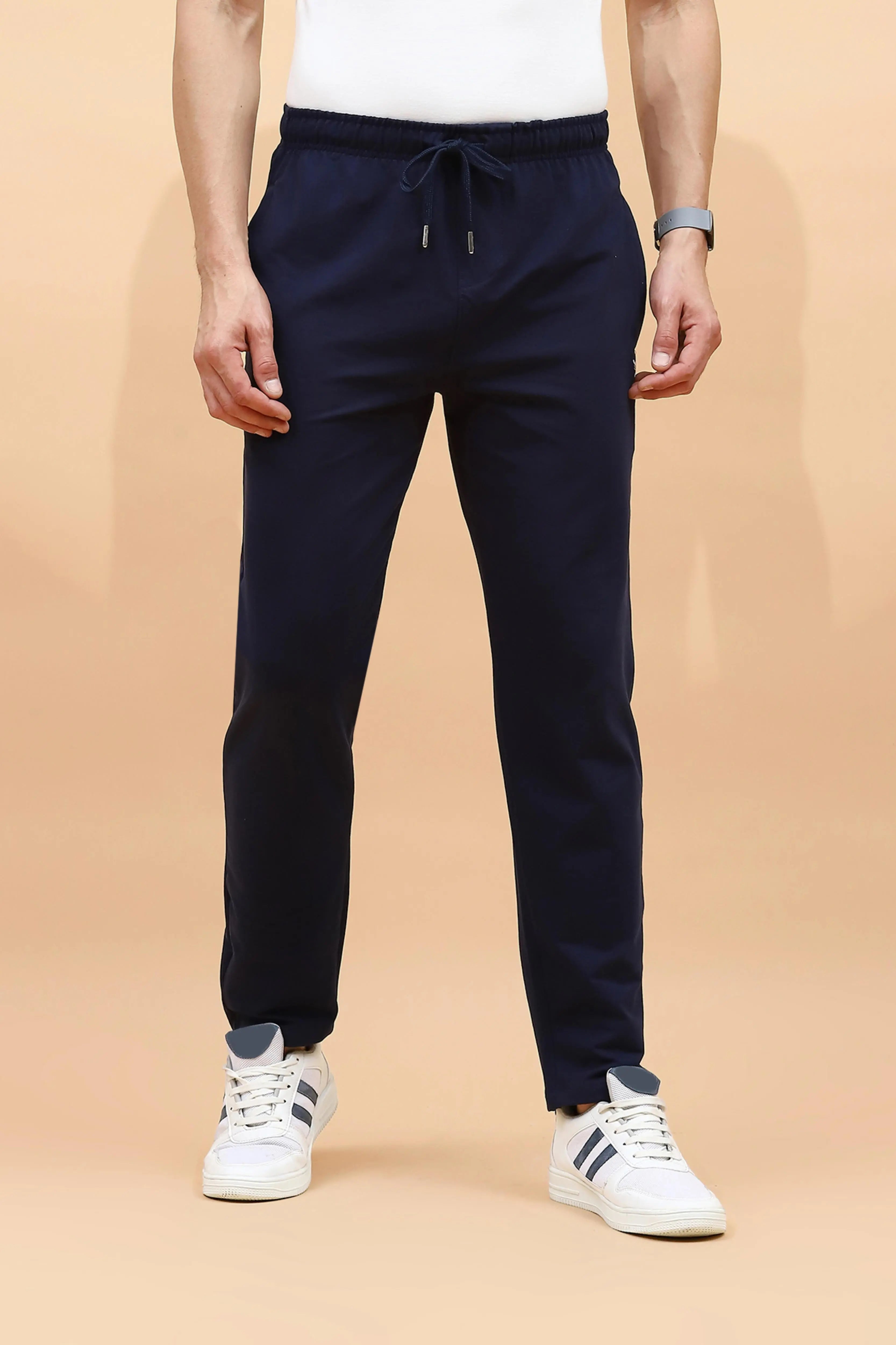 Navy Cotton Regular Fit Lower For Men - Global Republic