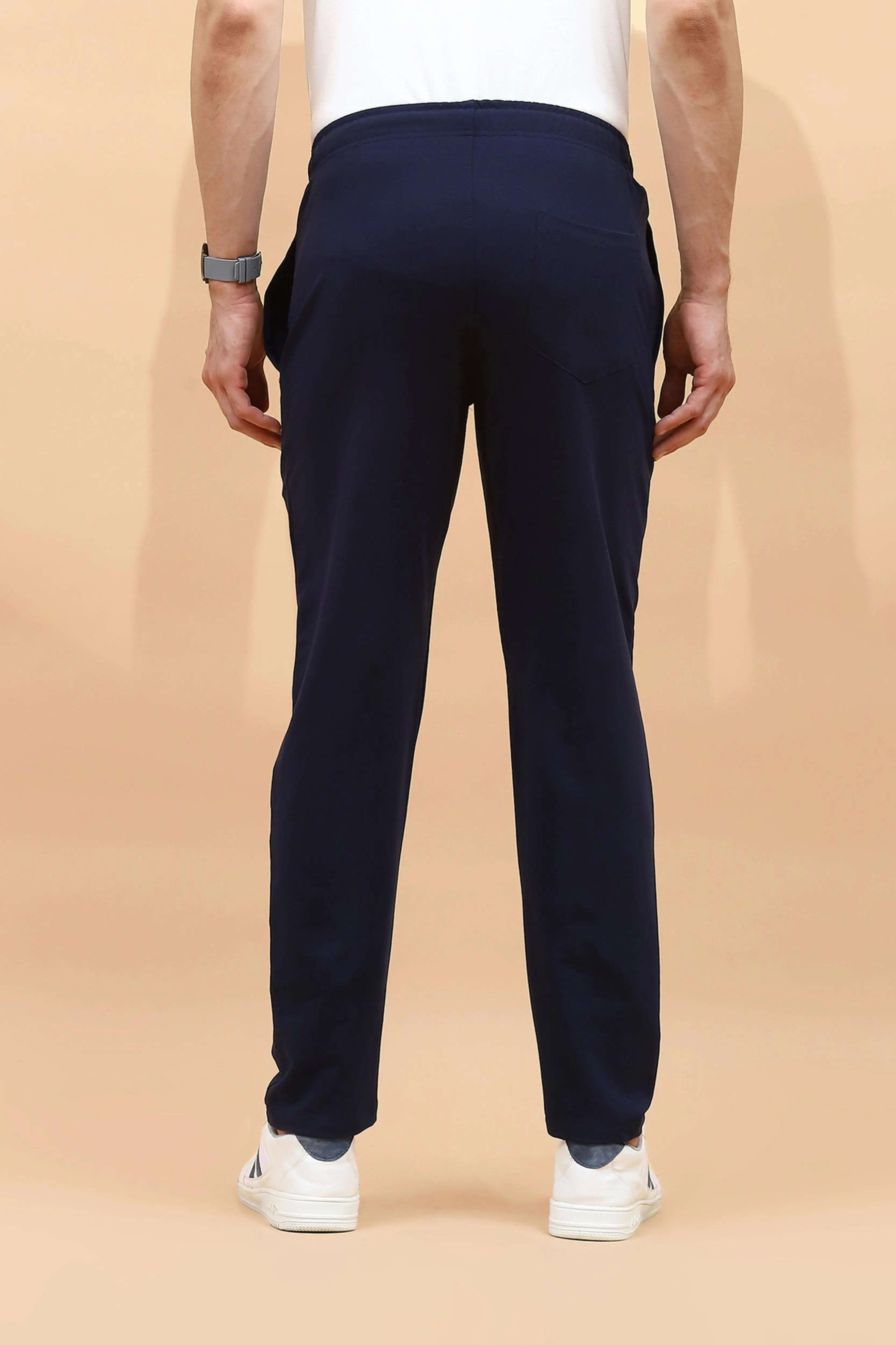Navy Cotton Regular Fit Lower For Men - Global Republic