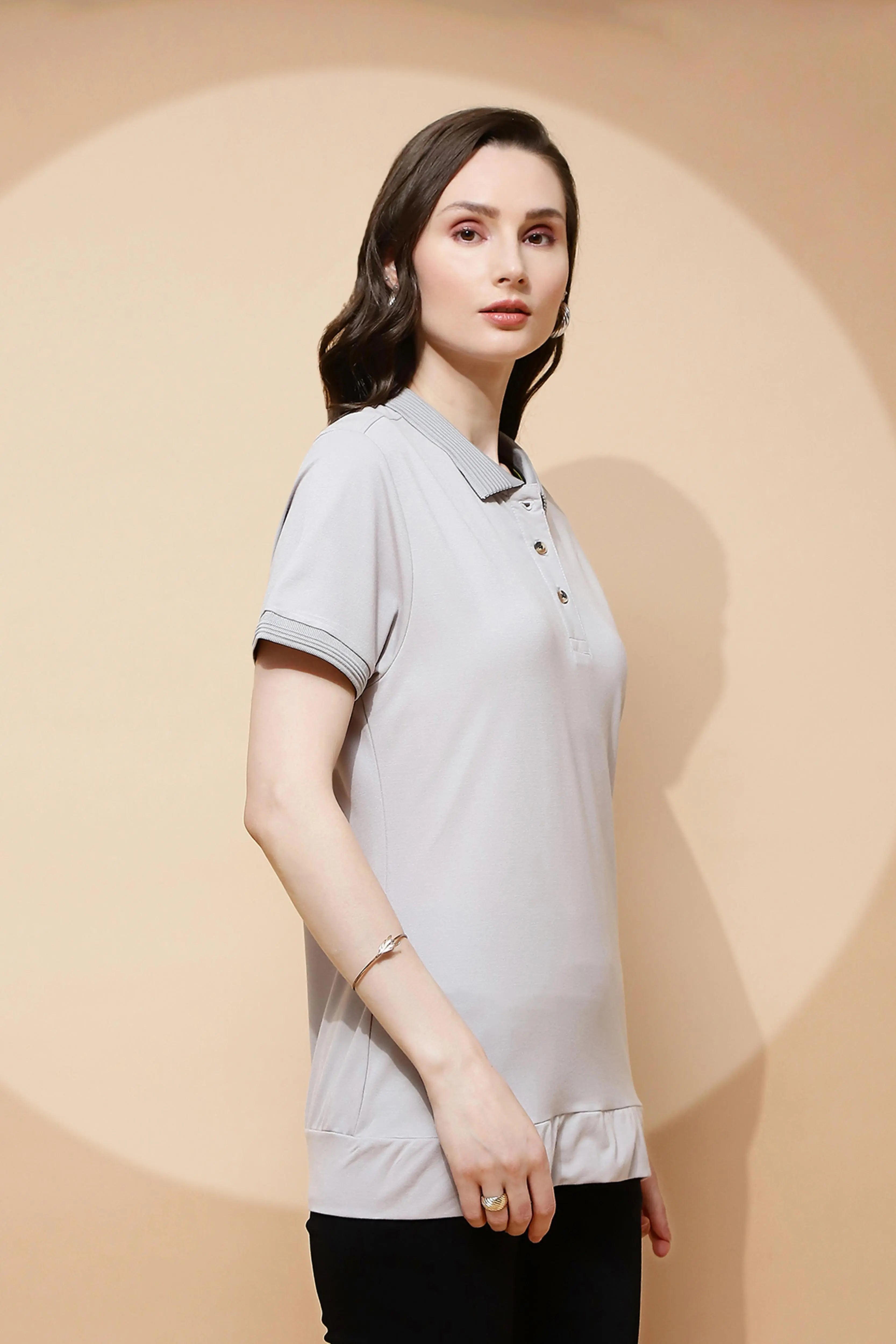 Grey Rayon Blend T-Shirt - Global Republic