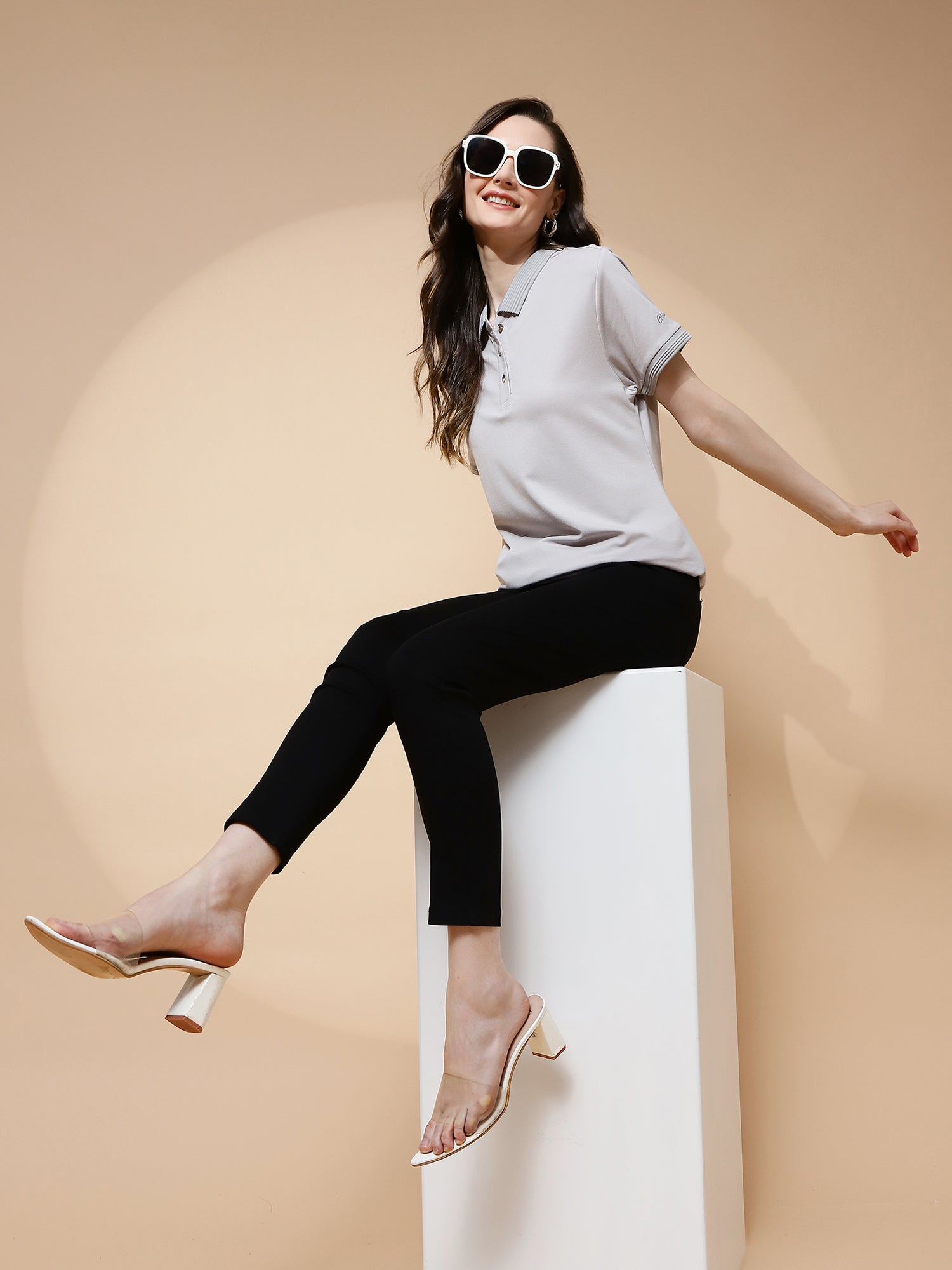 Grey Rayon Blend T-Shirt