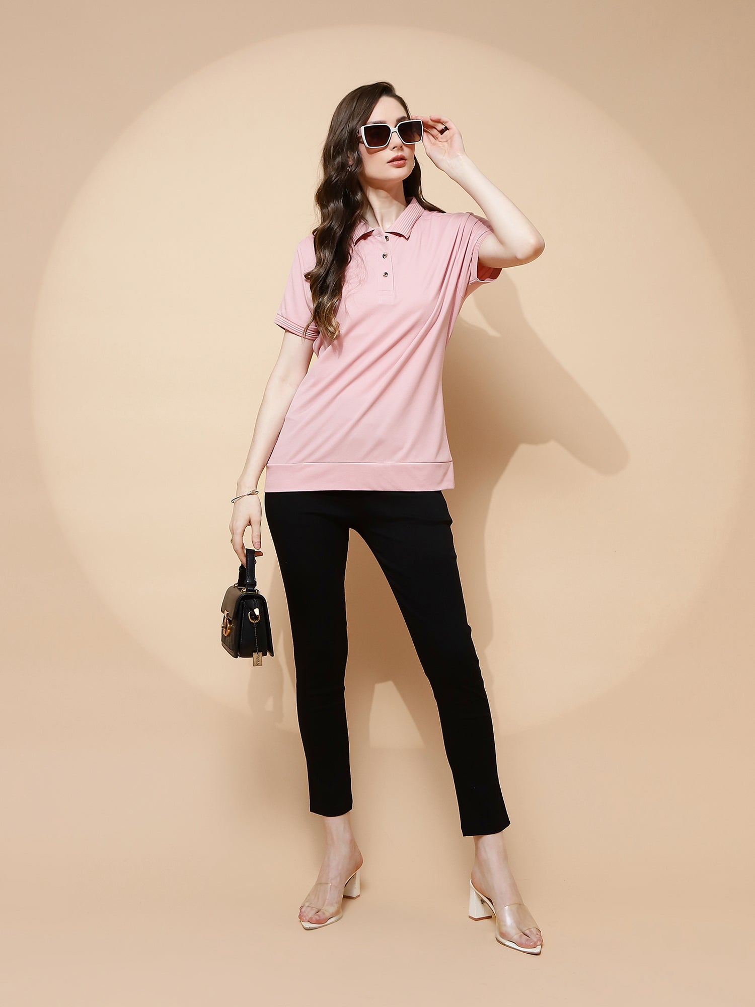 Peach Rayon Blend T-Shirt