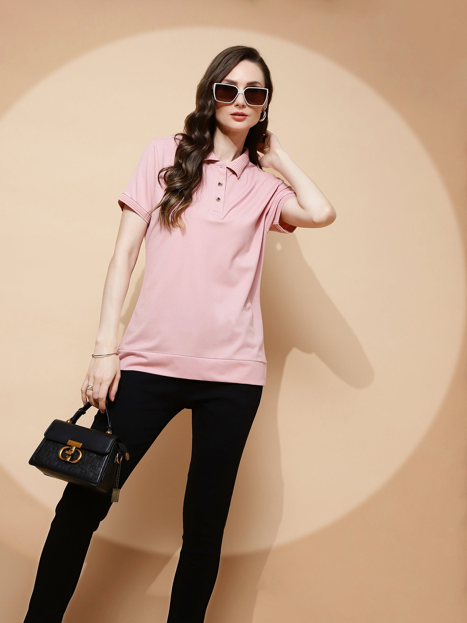 Peach Rayon Blend T-Shirt
