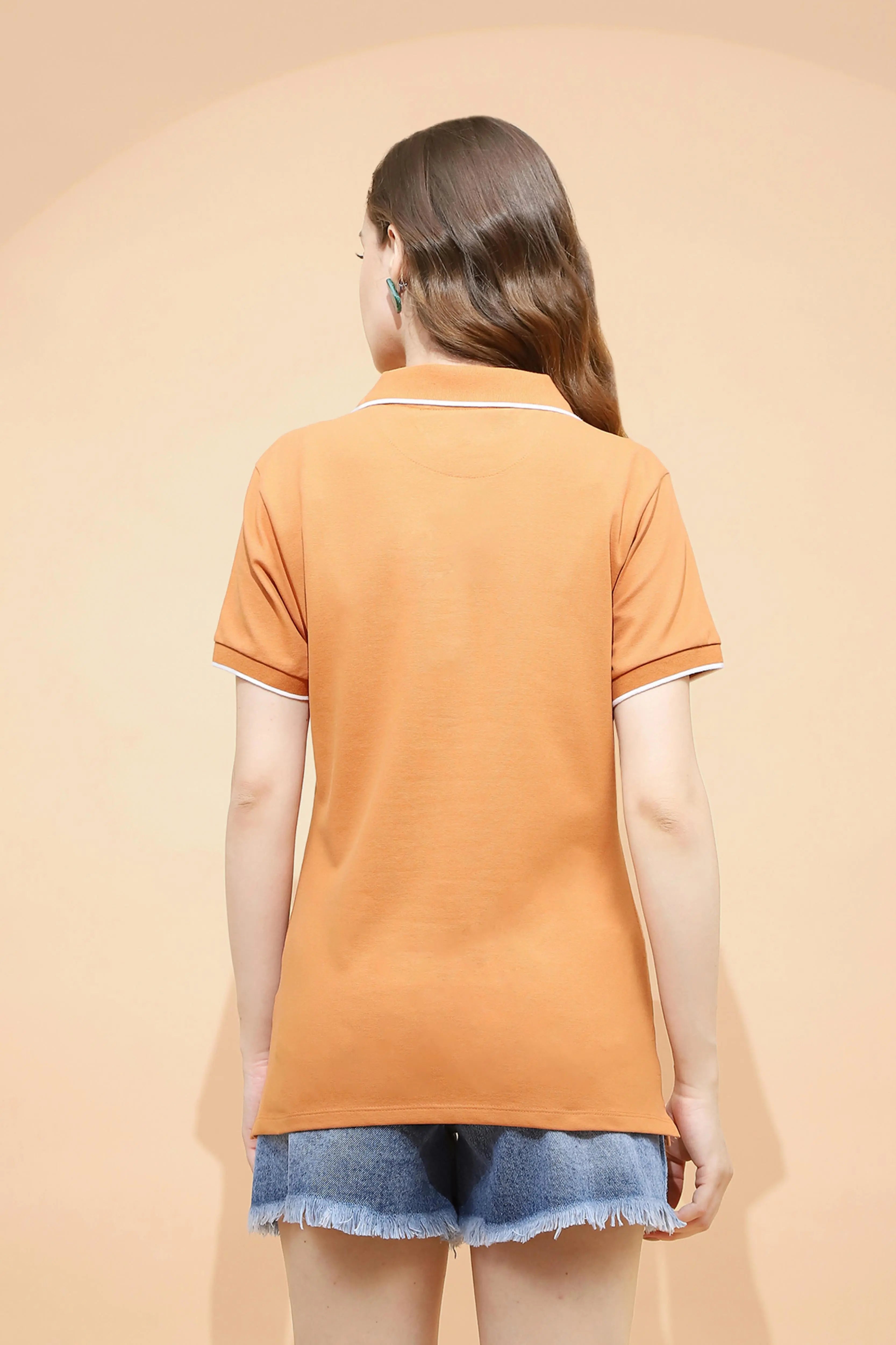 Rust Cotton Blend T-Shirt - Global Republic
