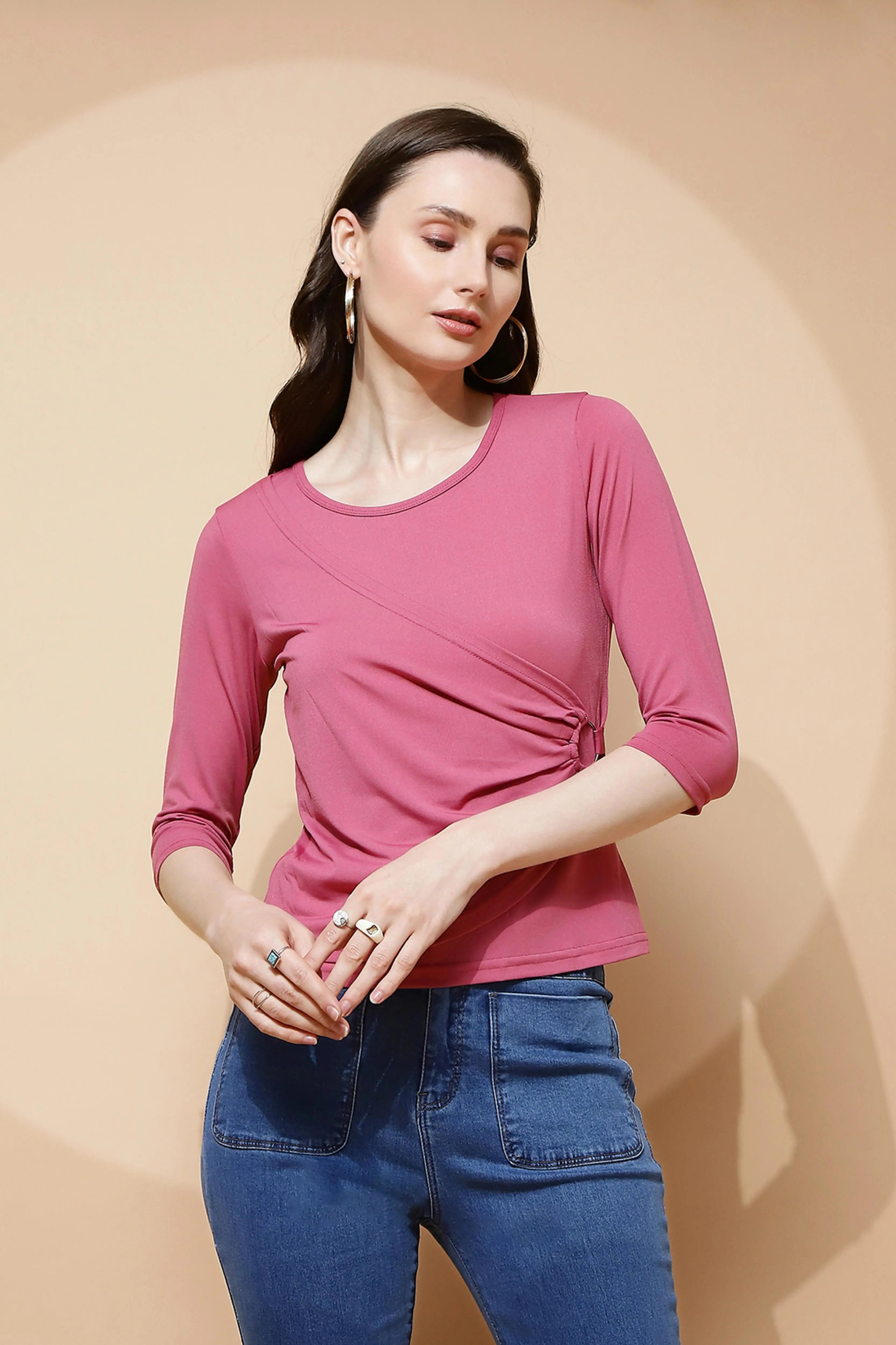Pink  Regular Fit Top - Global Republic