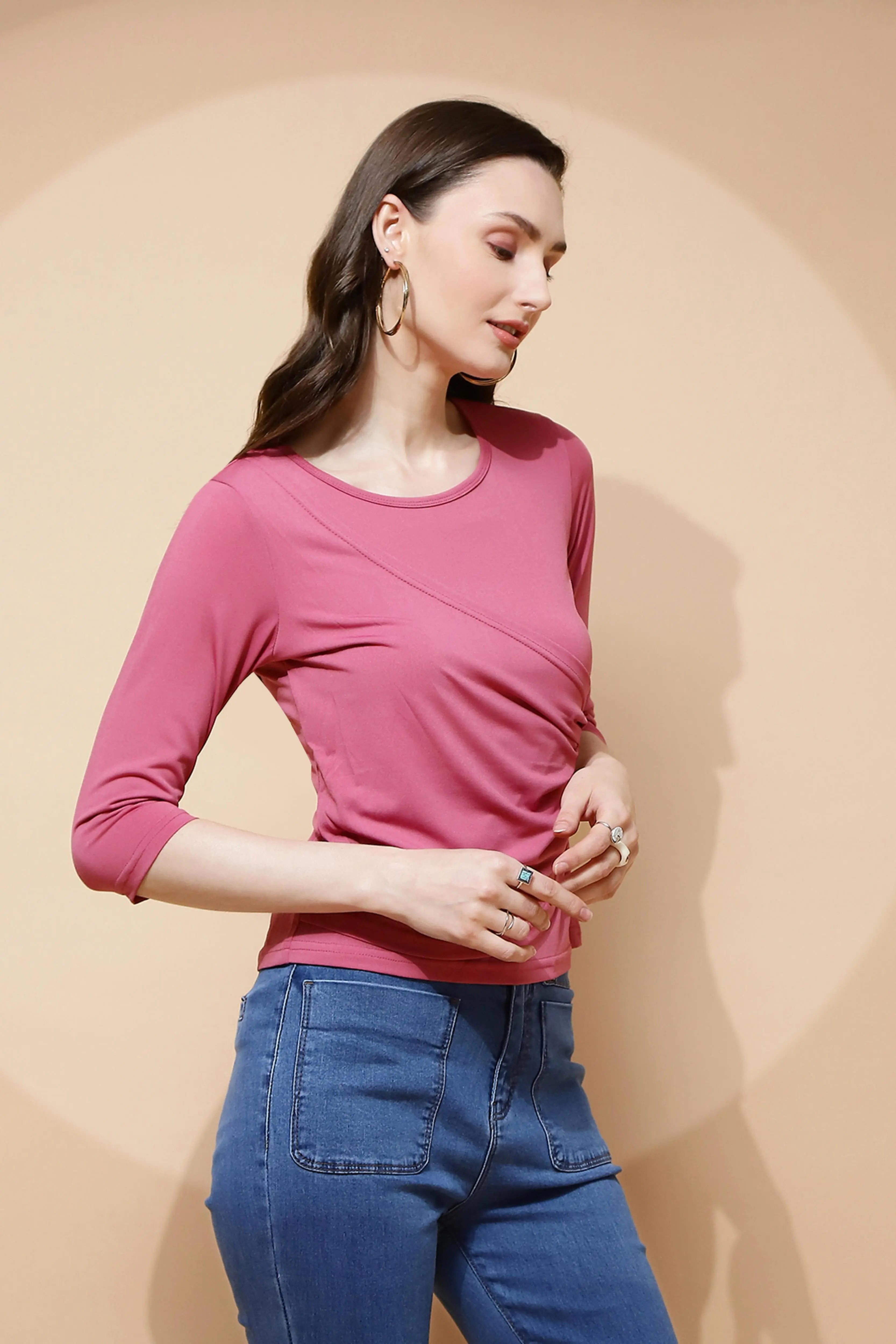 Pink  Regular Fit Top - Global Republic