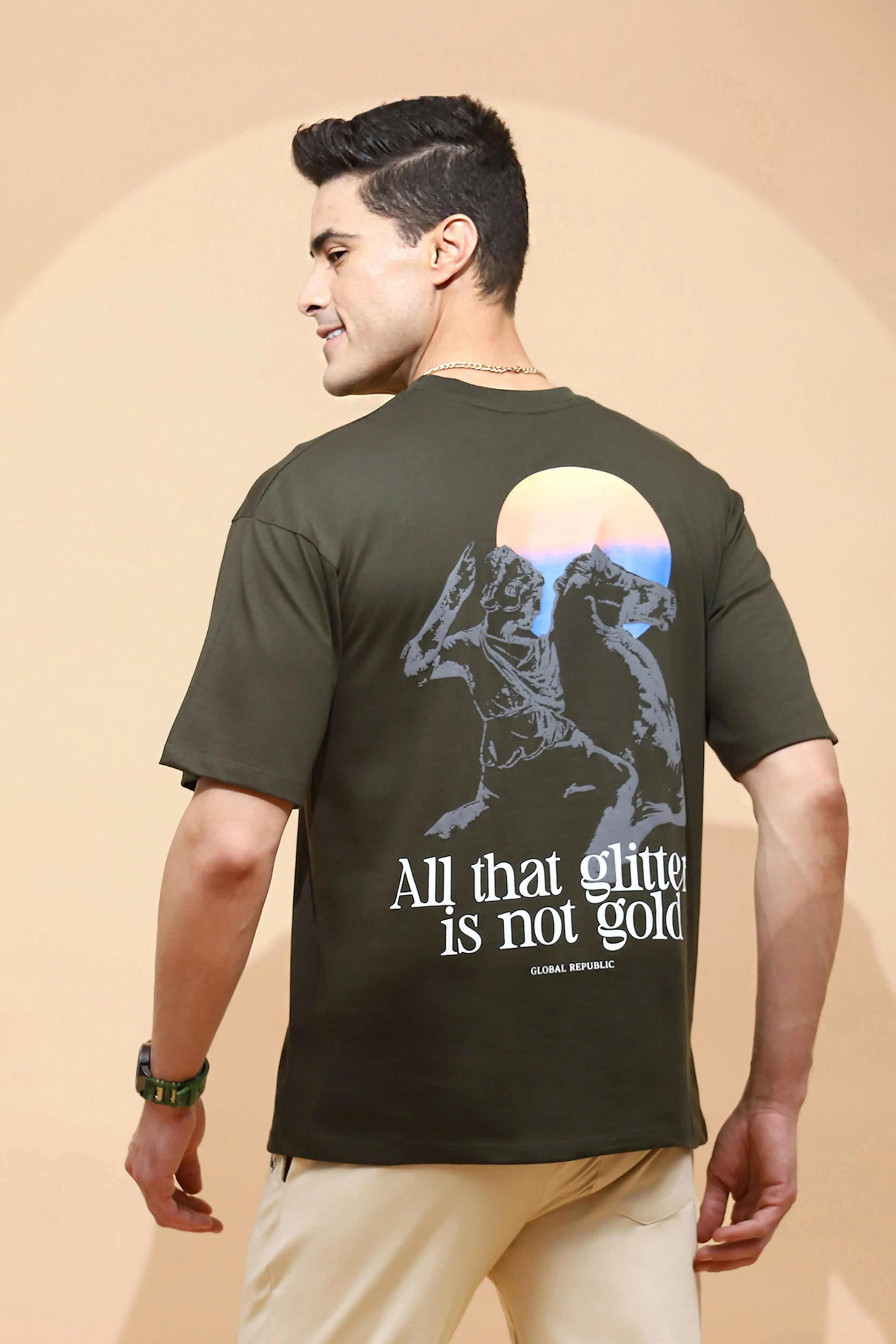 Olive Viscose Blend T-Shirt - Global Republic