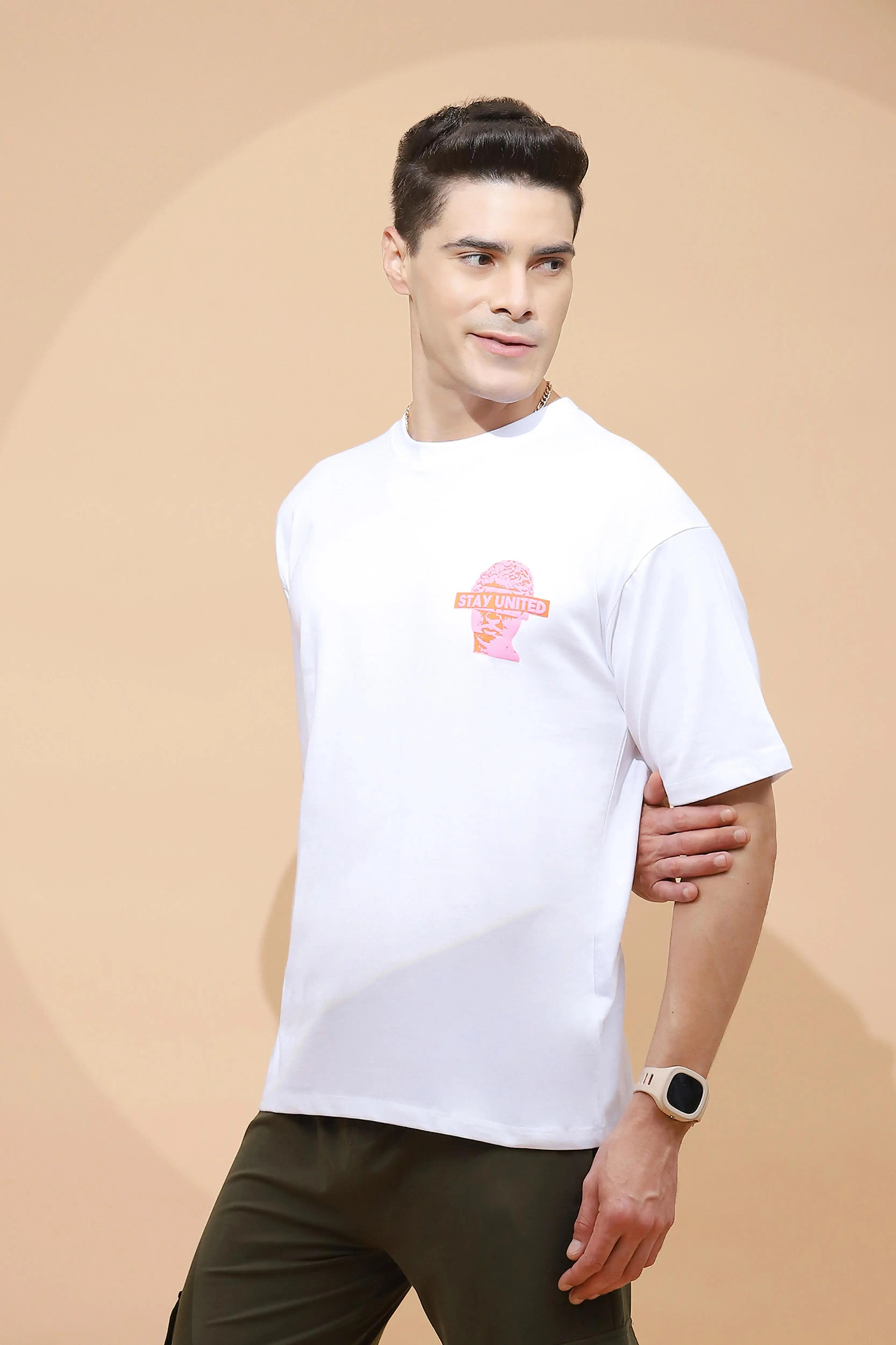 Cotton Regular Fit White T-Shirt - Global Republic