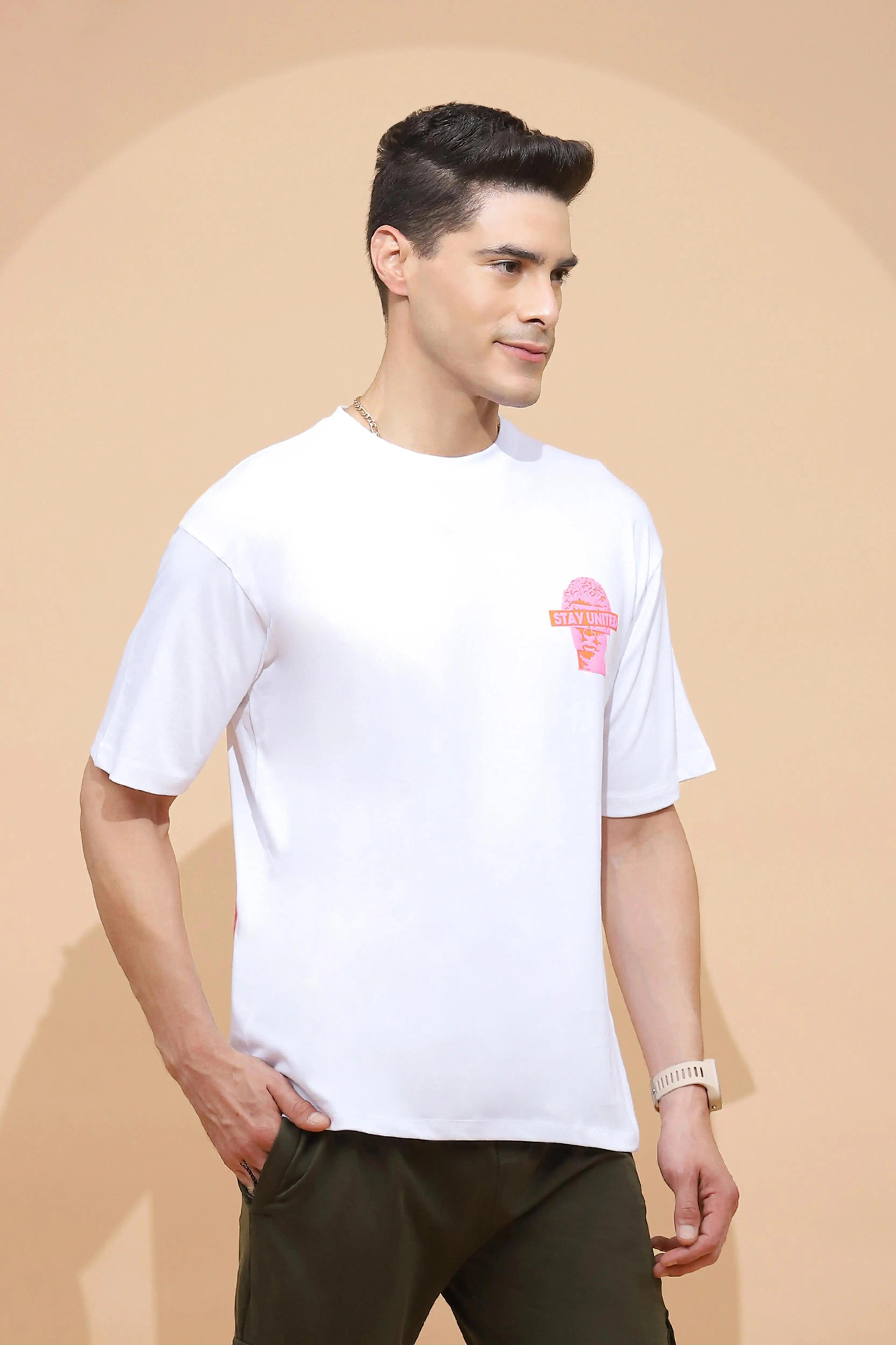Cotton Regular Fit White T-Shirt - Global Republic