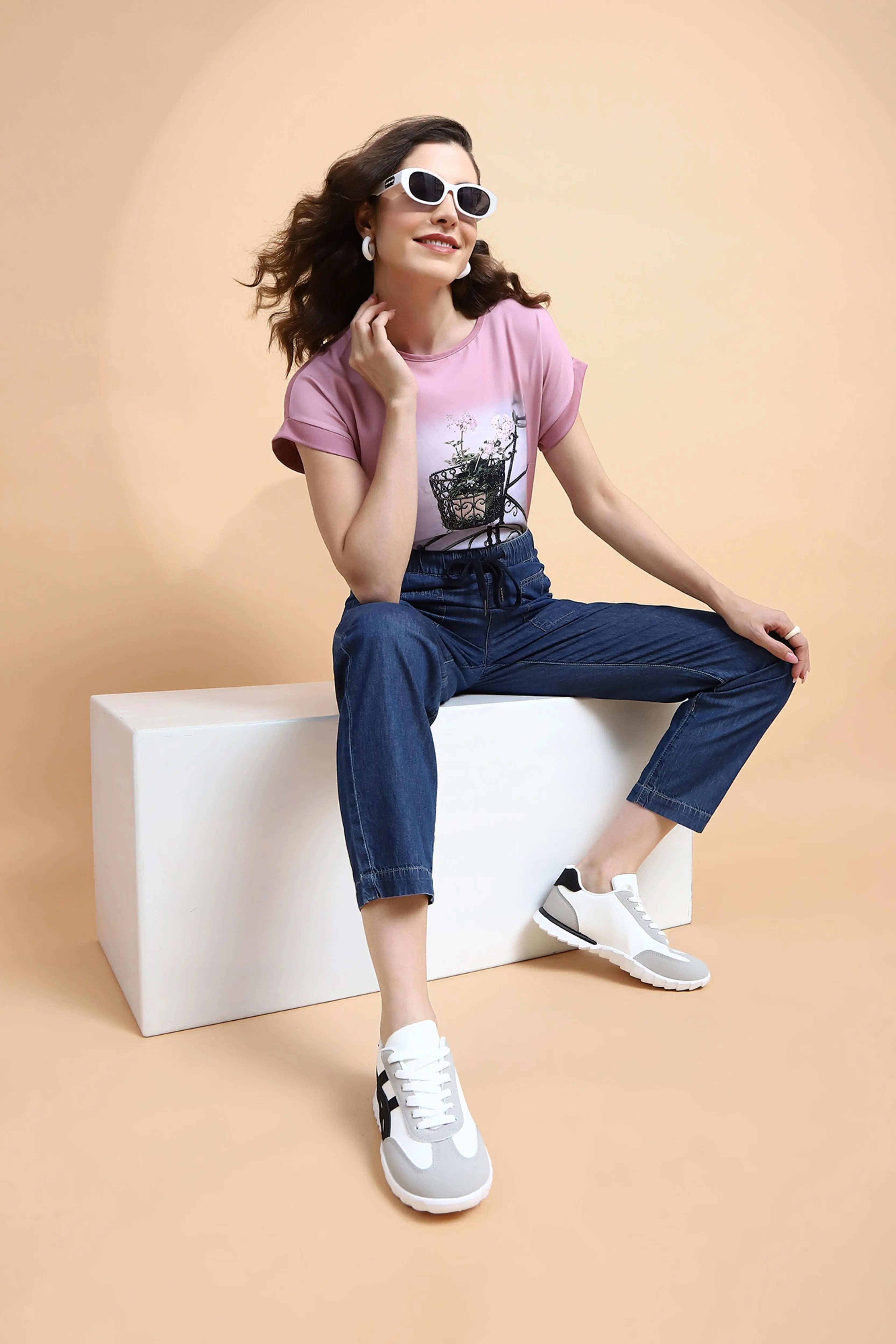 Pink Graphic Cotton Top - Global Republic