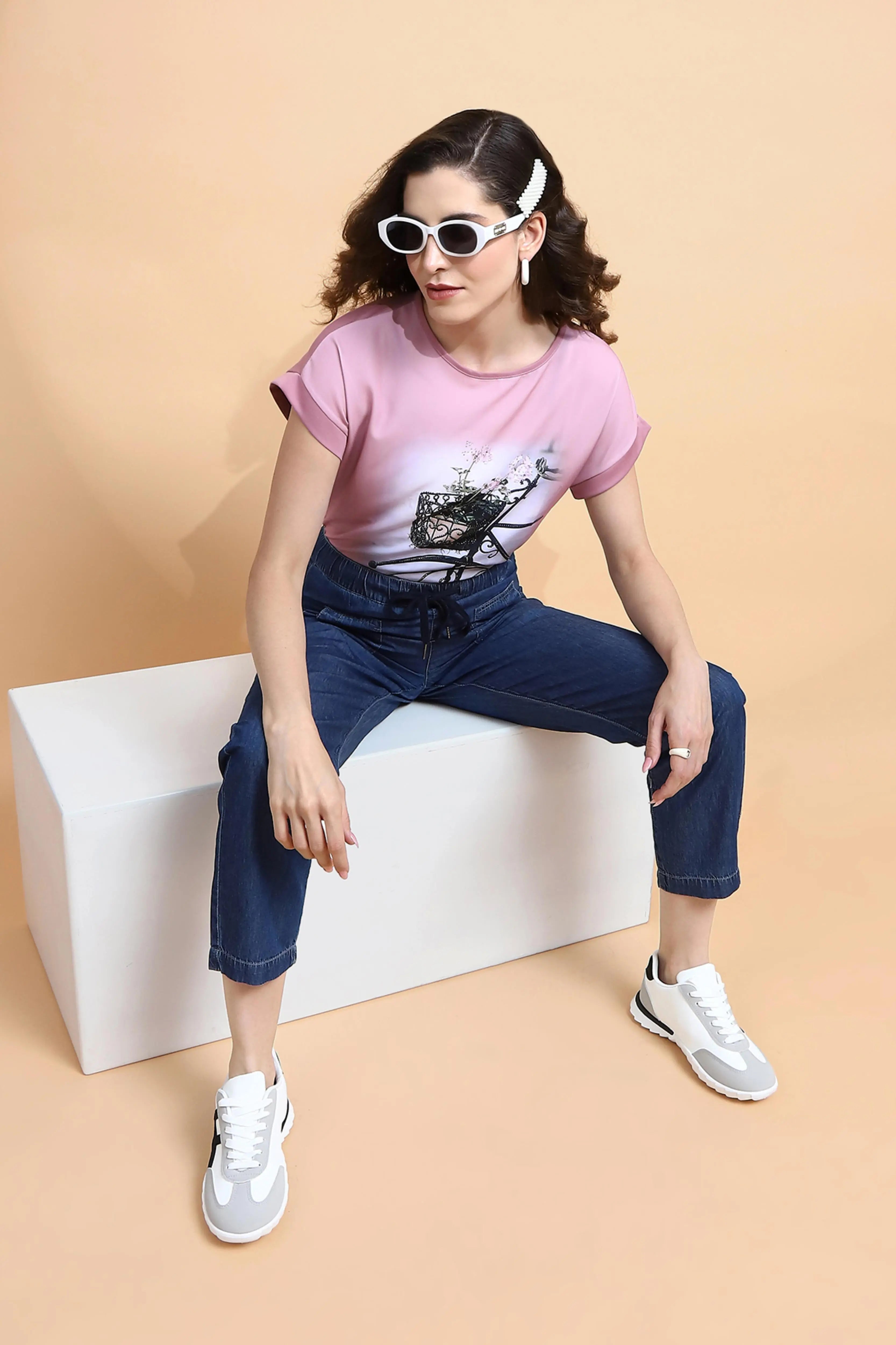 Pink Graphic Cotton Top - Global Republic