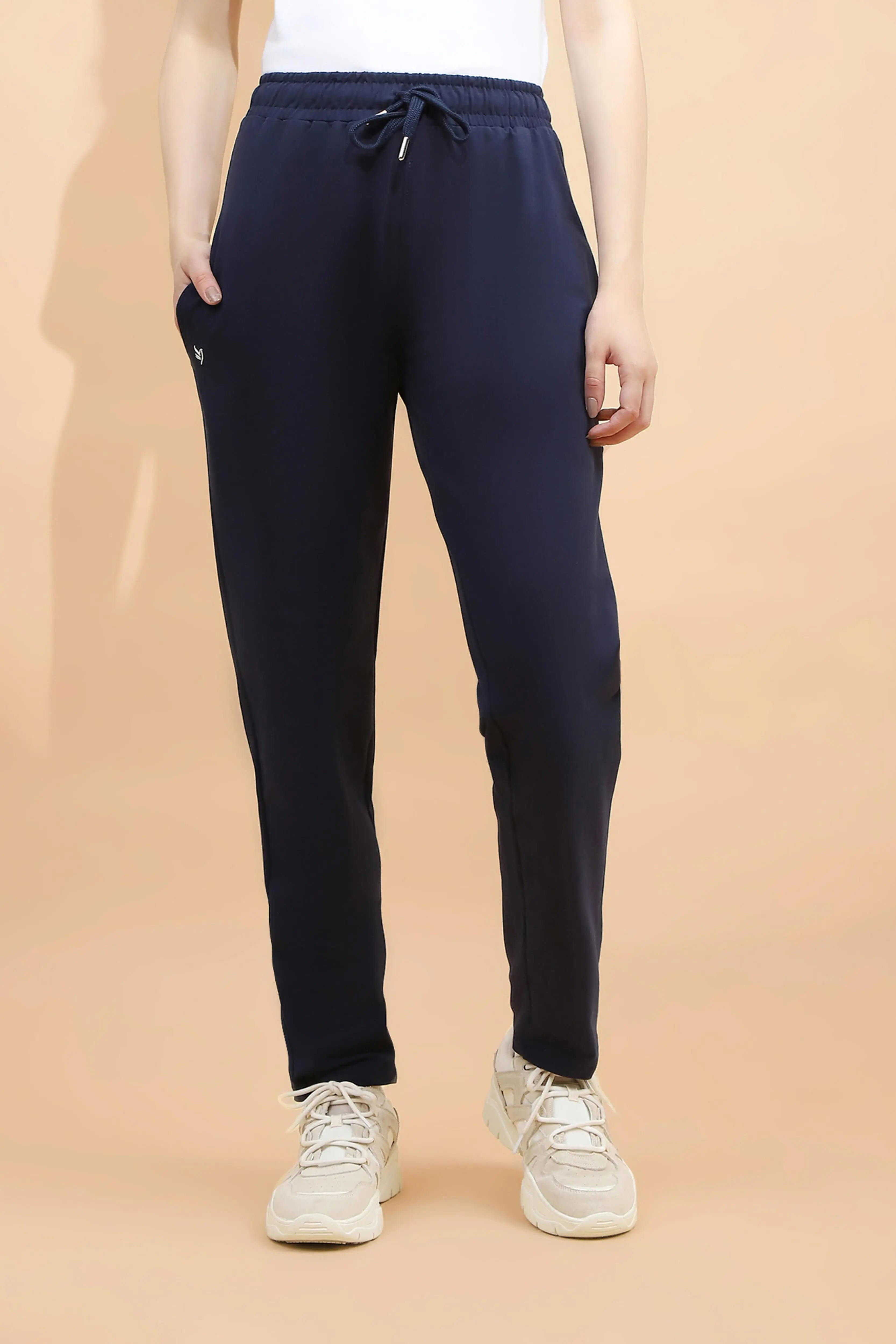 Blue Cotton Blend Regular Fit Lower - Global Republic