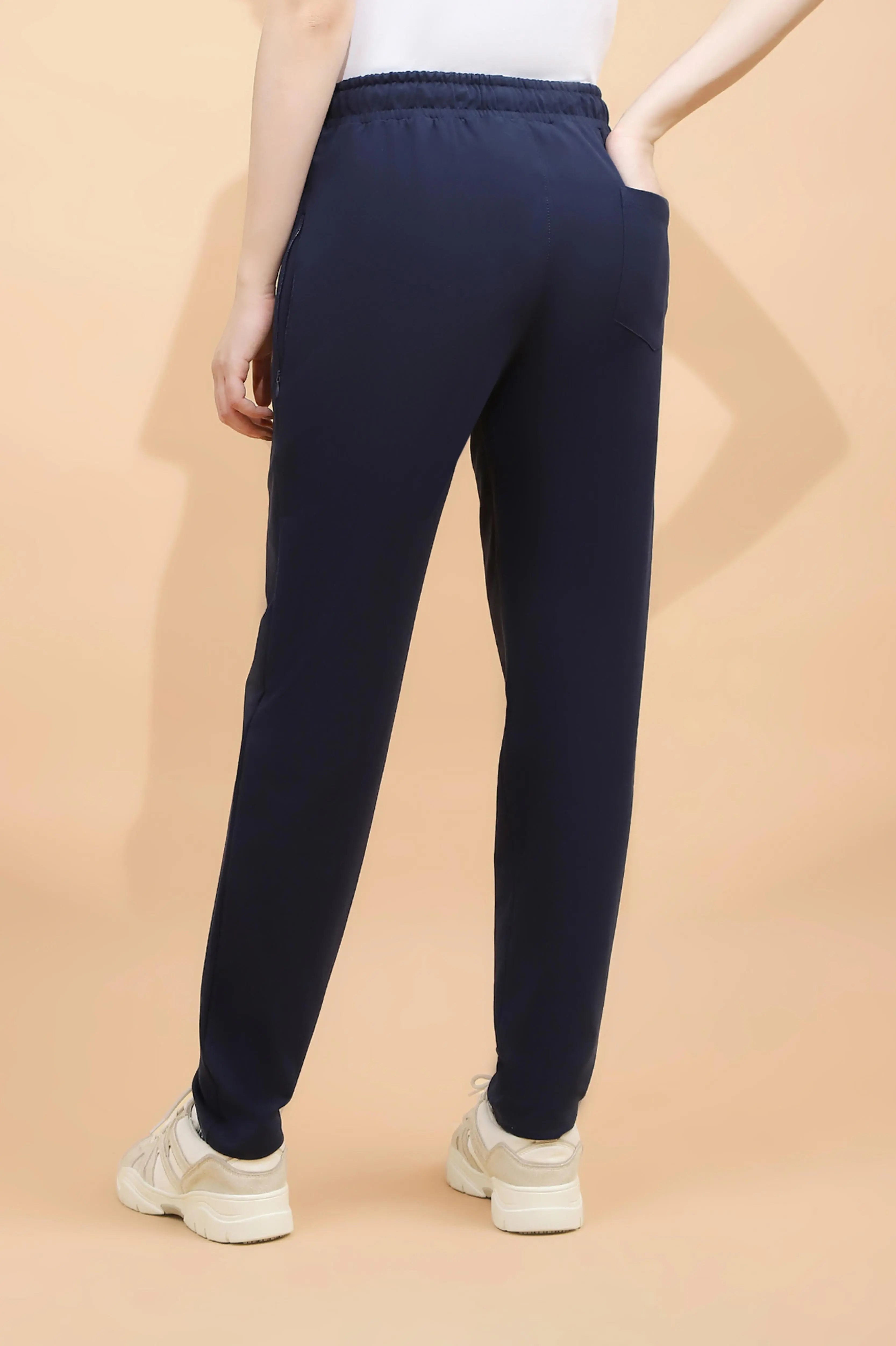 Blue Cotton Blend Regular Fit Lower - Global Republic