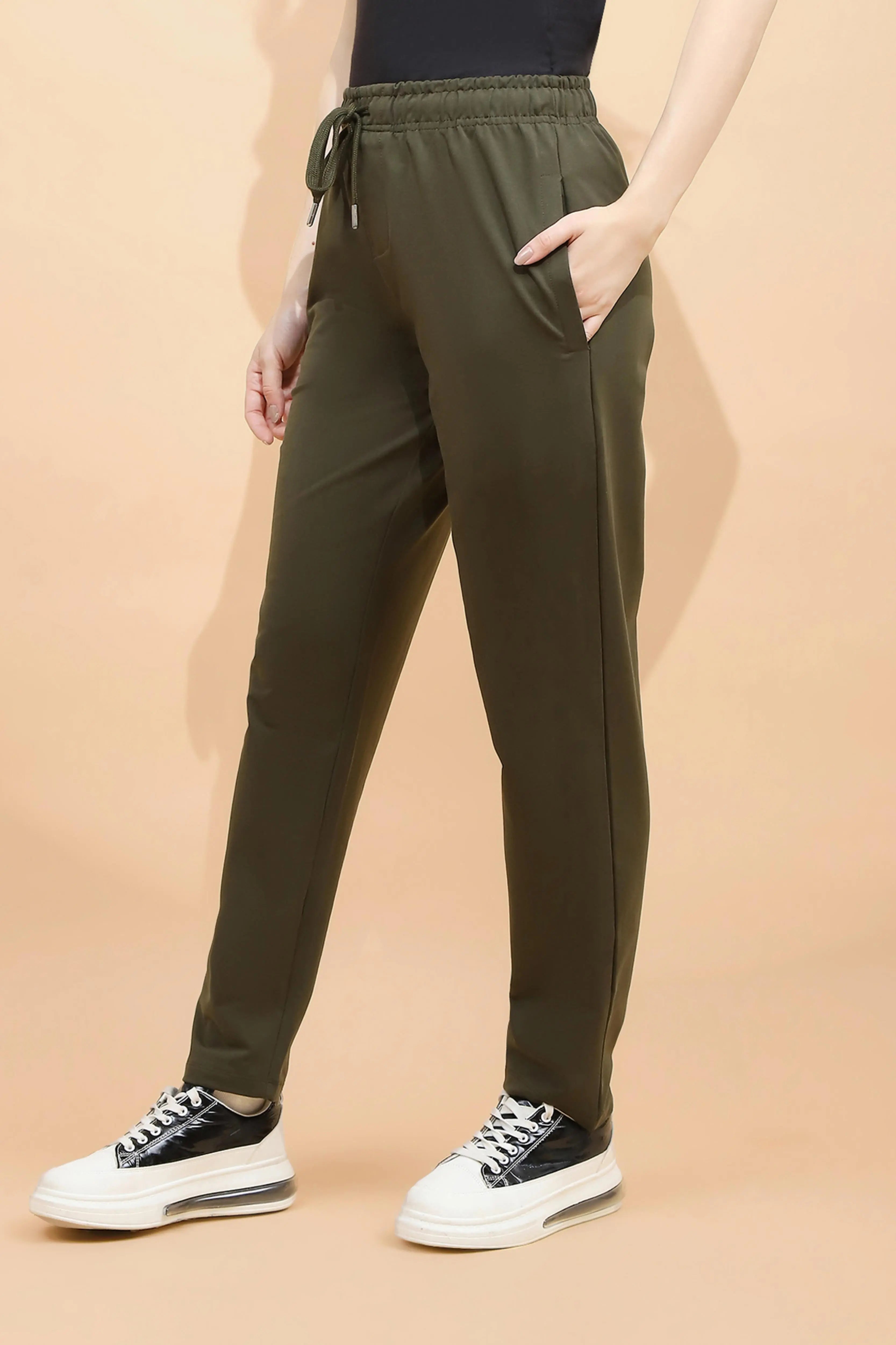 Olive Green Cotton Blend Lower - Global Republic