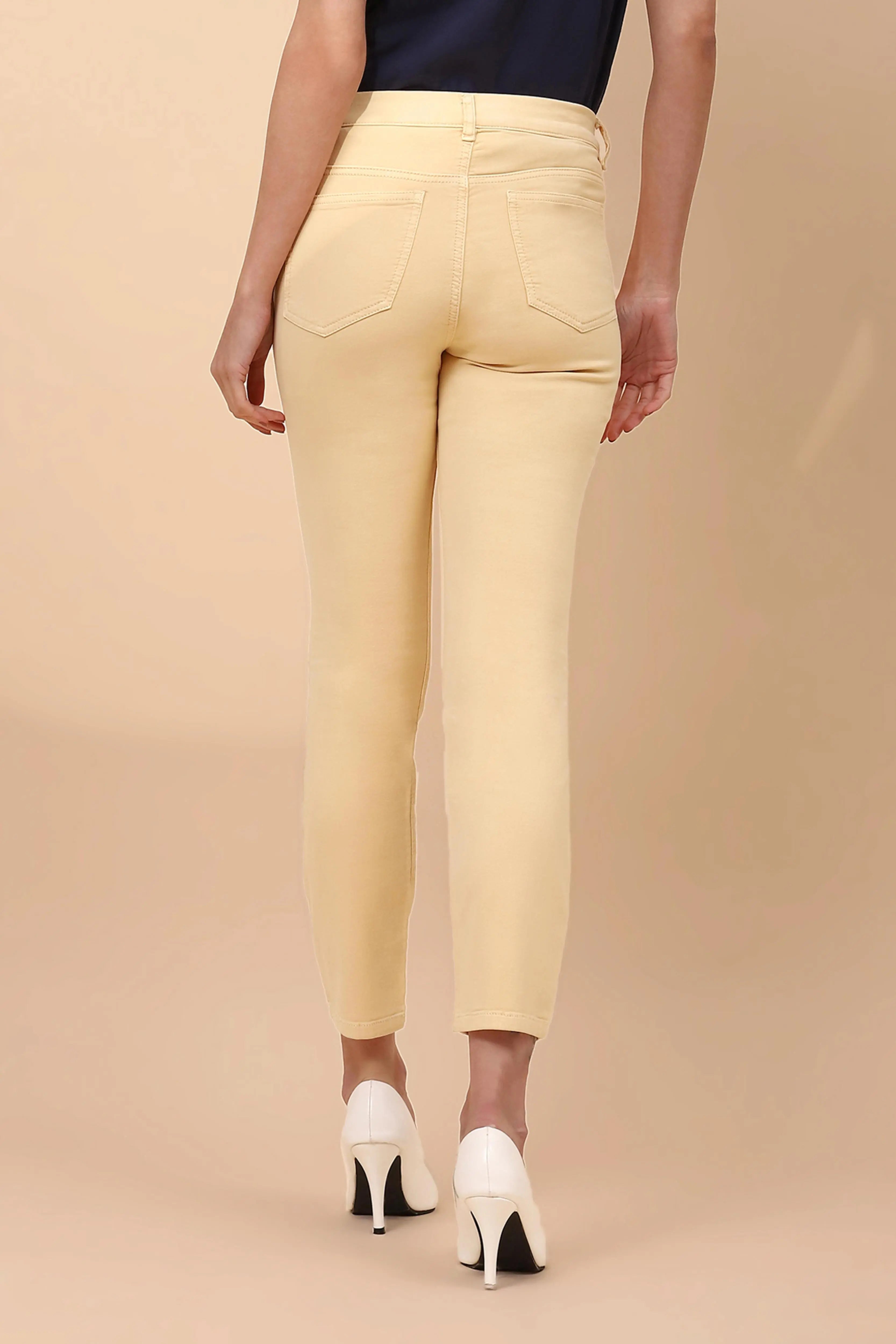Yellow Cotton Blend Slim Jegging - Global Republic