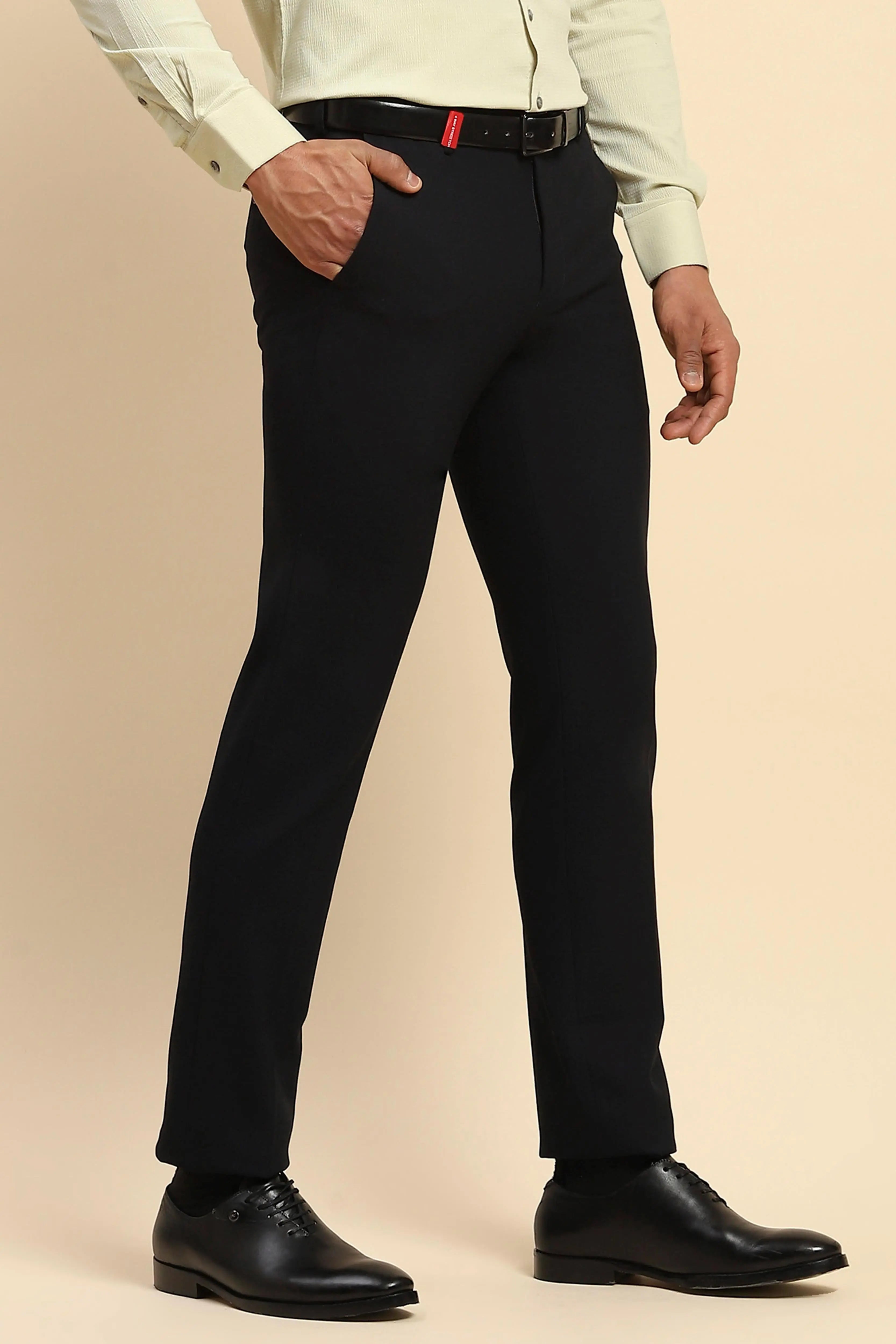 Blue Cotton Blend Straight Fit Trouser - Global Republic