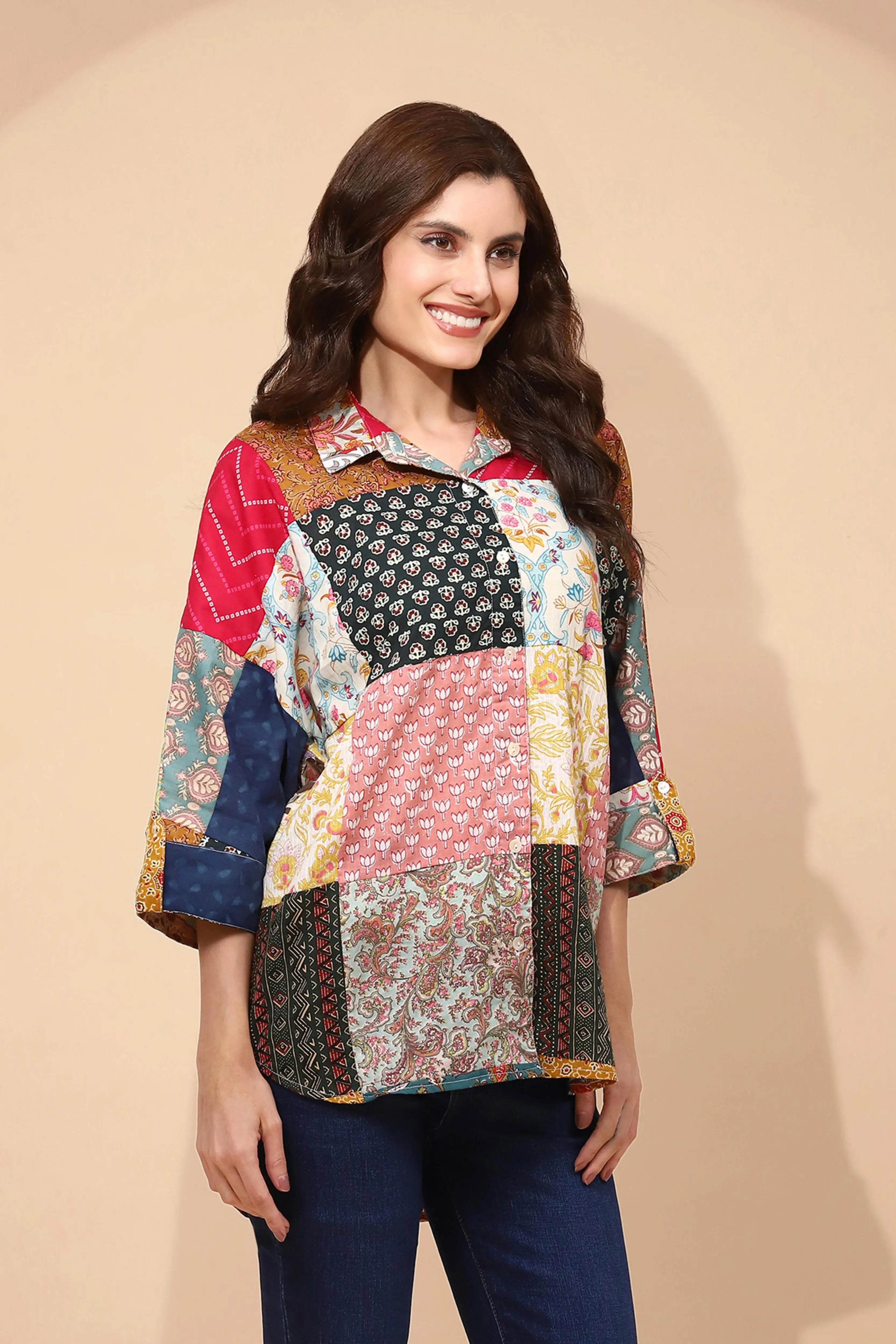 Multicolor Cotton Regular Fit Shirt - Global Republic