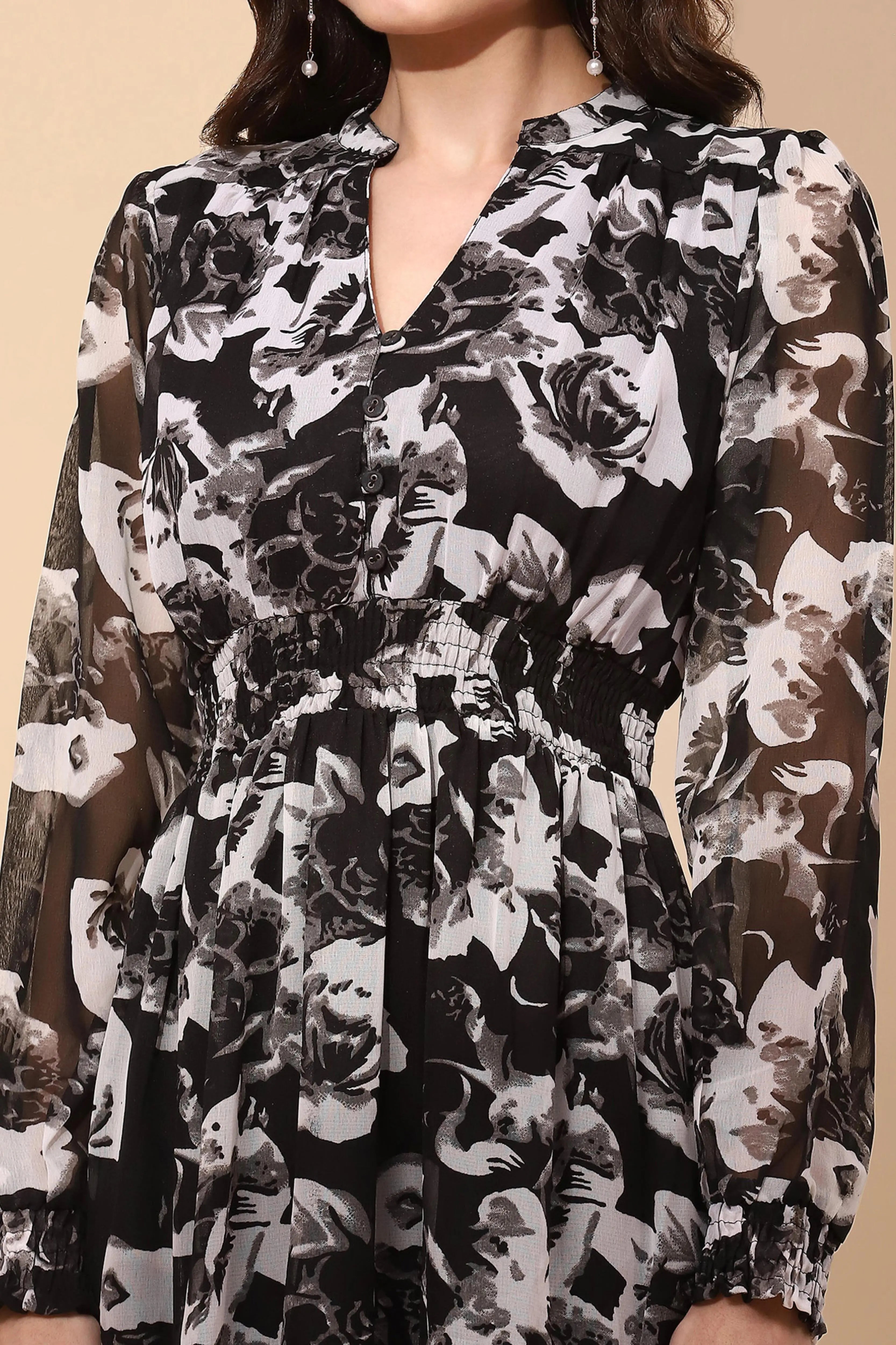 Black Georgette Dress - Global Republic