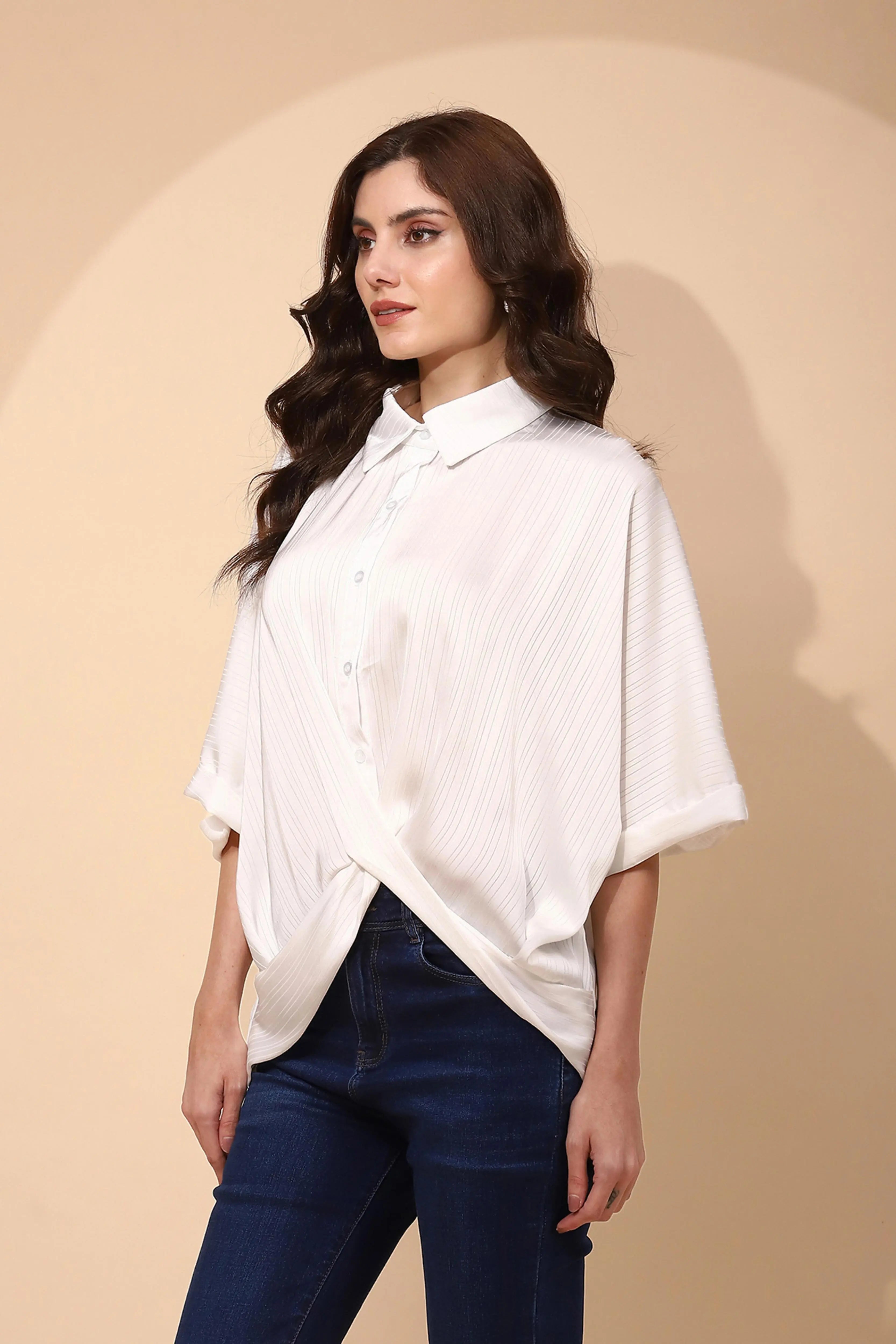 White  Blouson Top - Global Republic