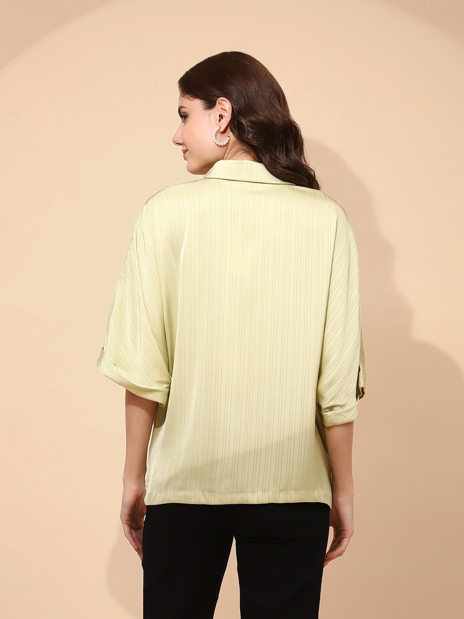 Green  Loose Blouson Top - Global Republic
