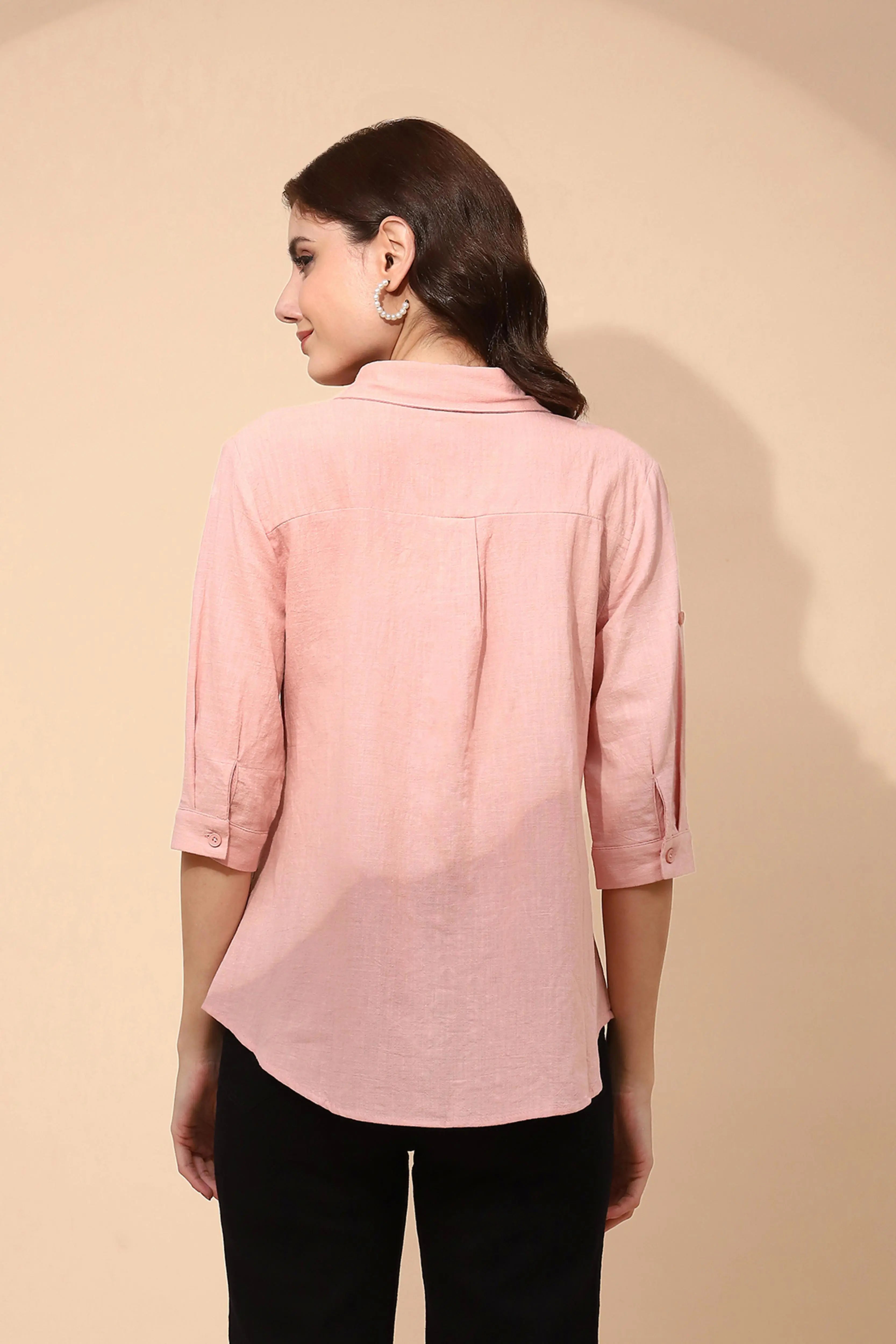 Pink Cotton Formal Shirt - Global Republic