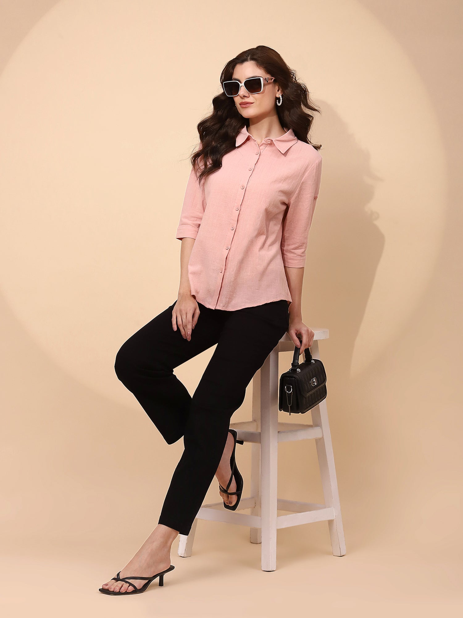 Pink Cotton Formal Shirt