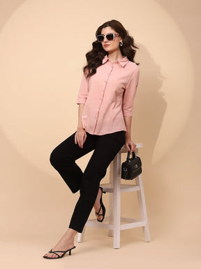Pink Cotton Formal Shirt