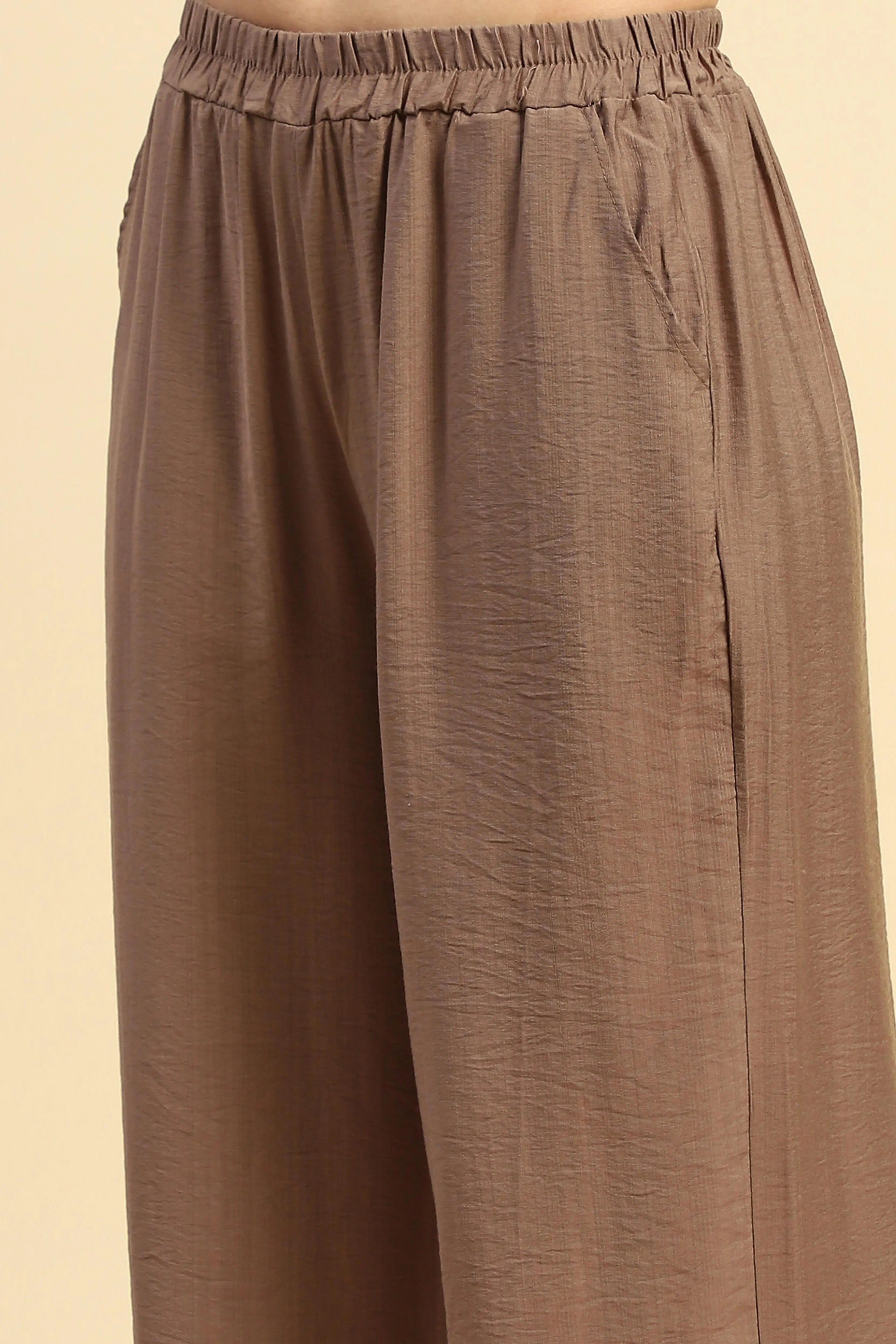 Coffee Rayon Relaxed Fit Night Suit For Women - Global Republic