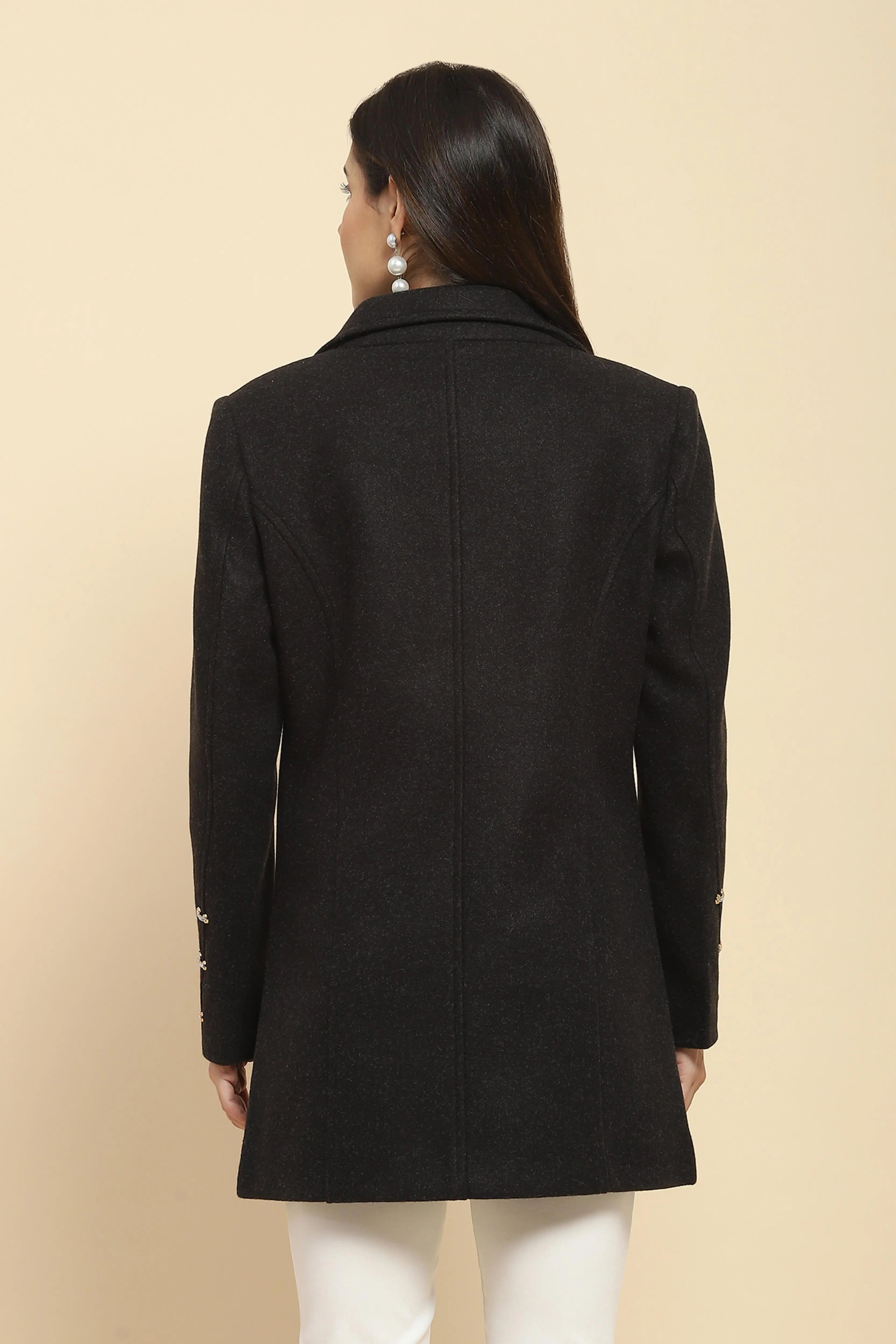 Black  Winter Long Coat - Global Republic