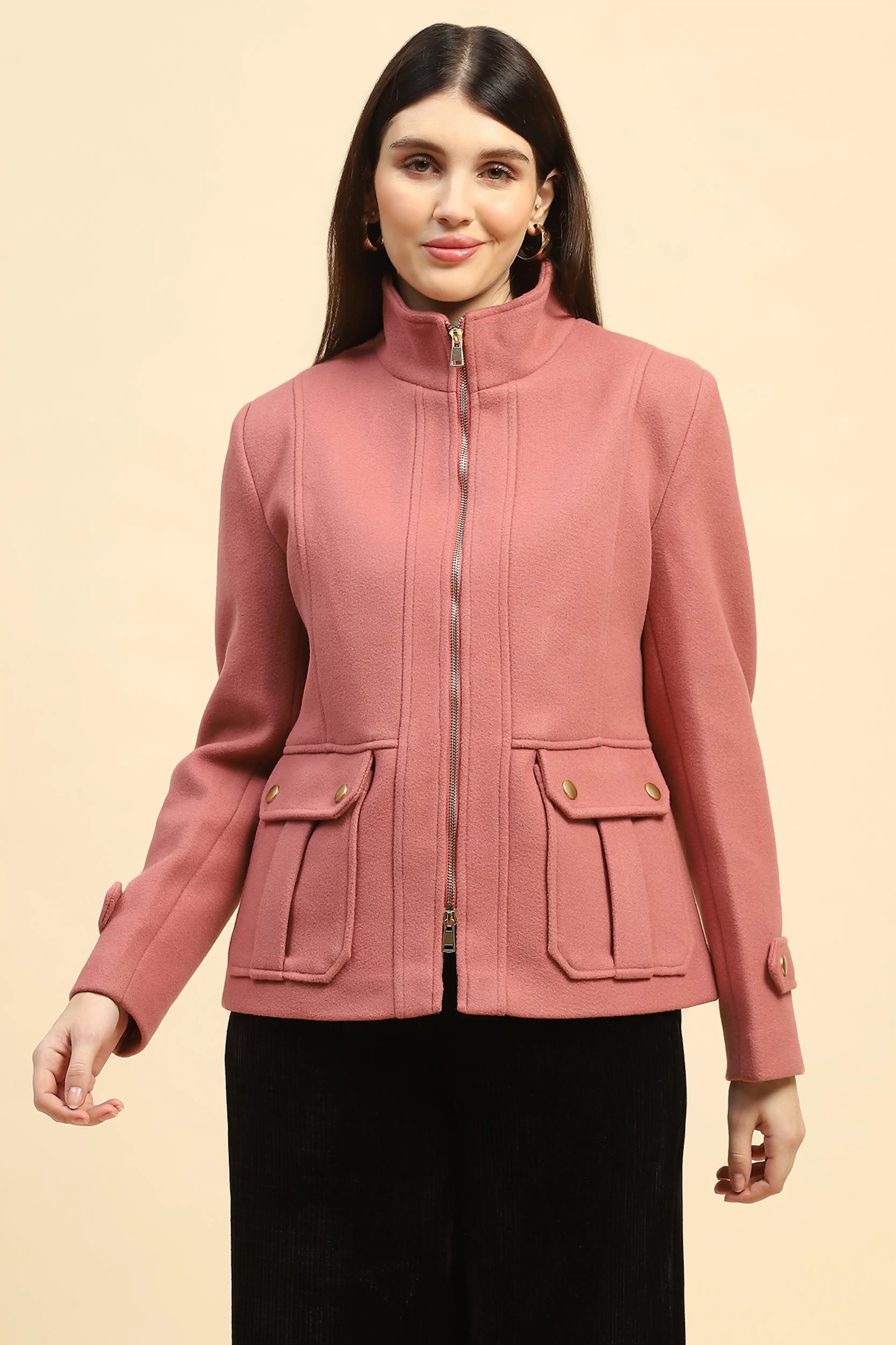 Pink Solid Jacket