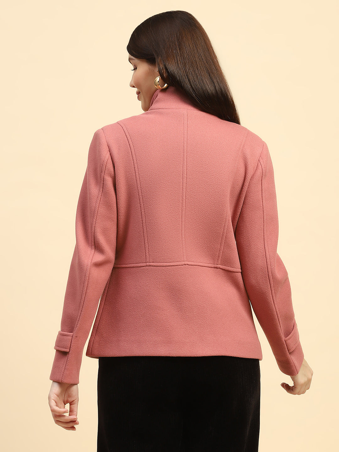 Pink Solid  Jacket - Global Republic