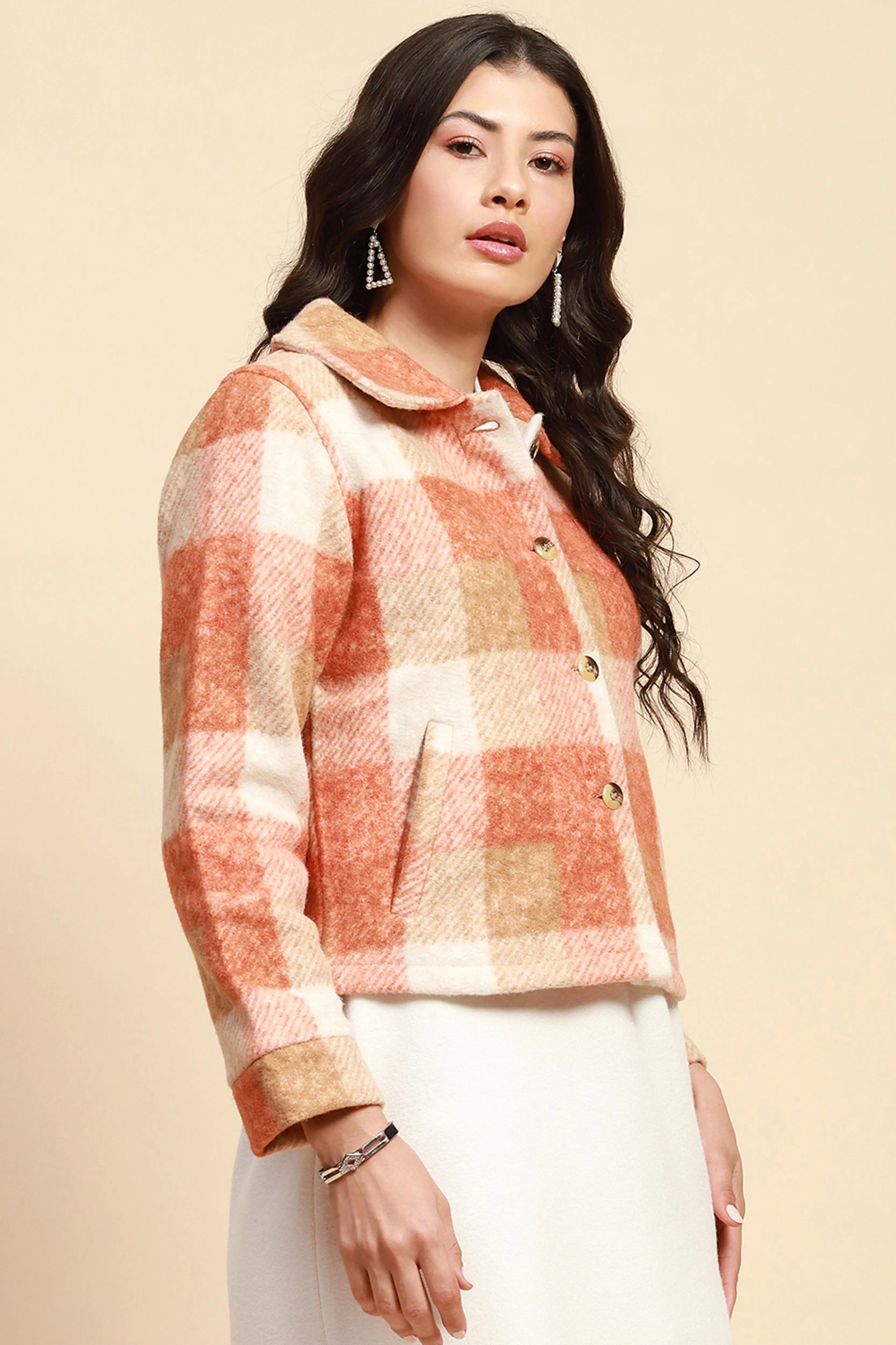 Rust  Regular Fit Jacket - Global Republic