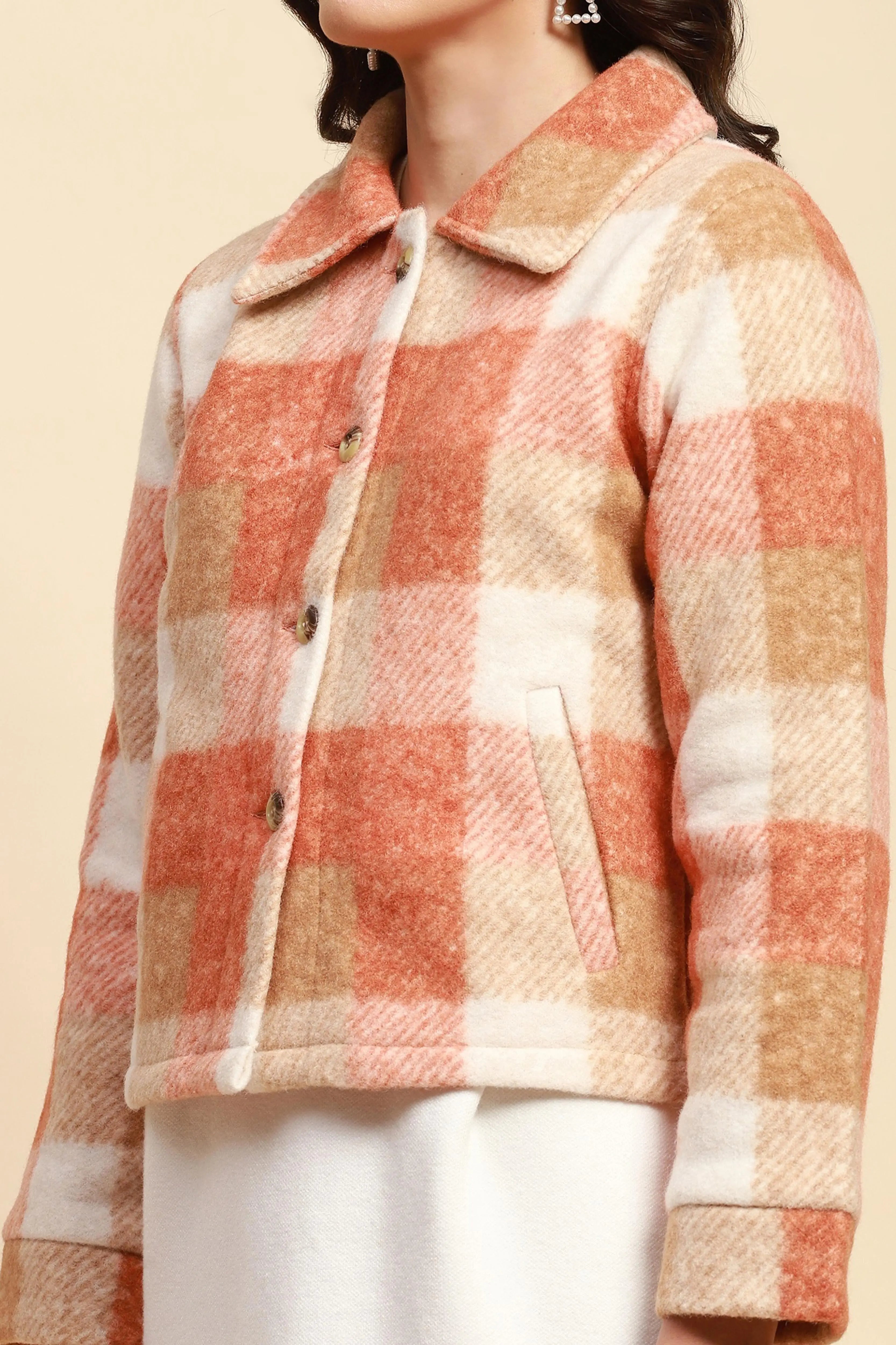 Rust  Regular Fit Jacket - Global Republic