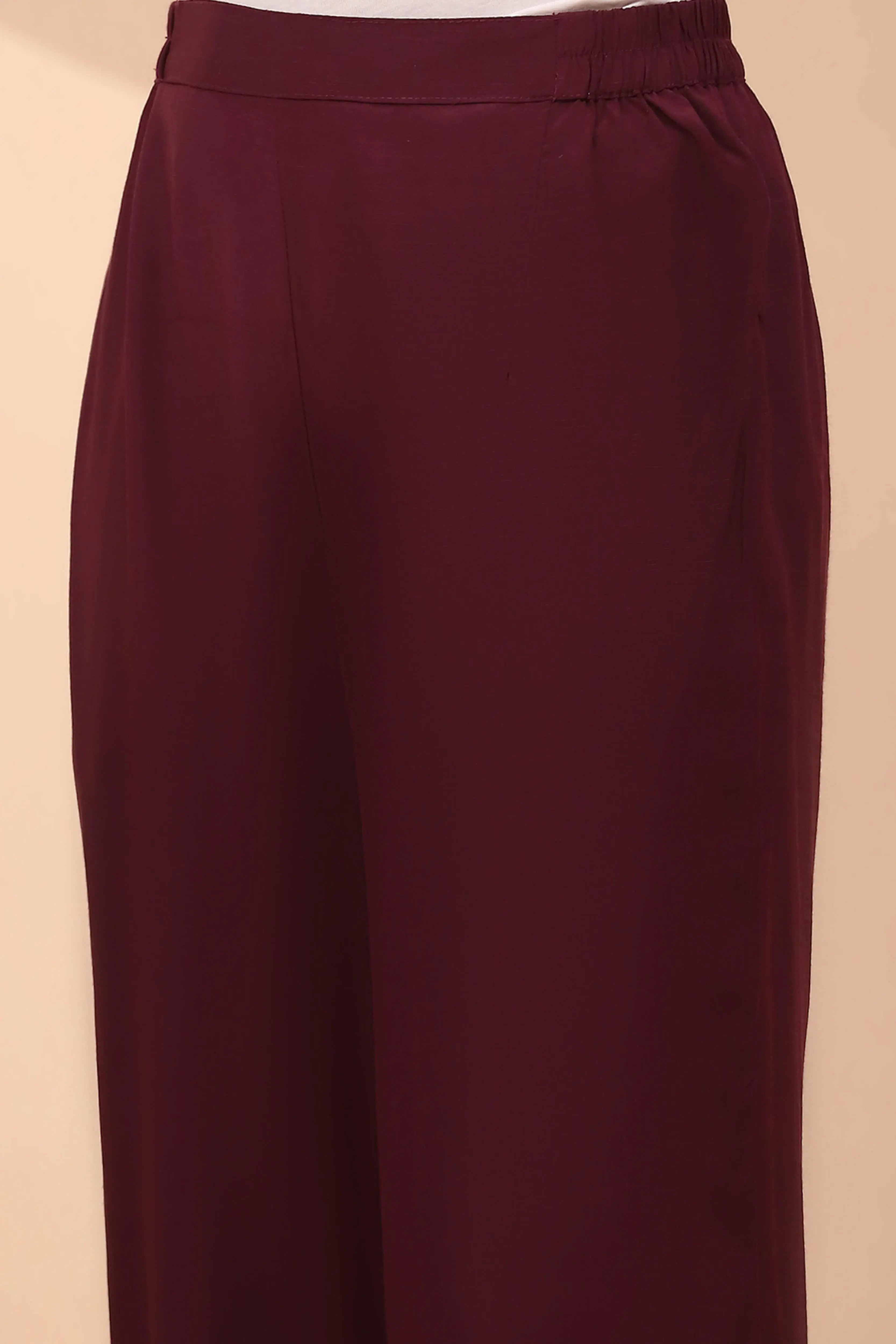 Navy Blue Muslin Regular Fit Long Tunic Set For Women - Global Republic