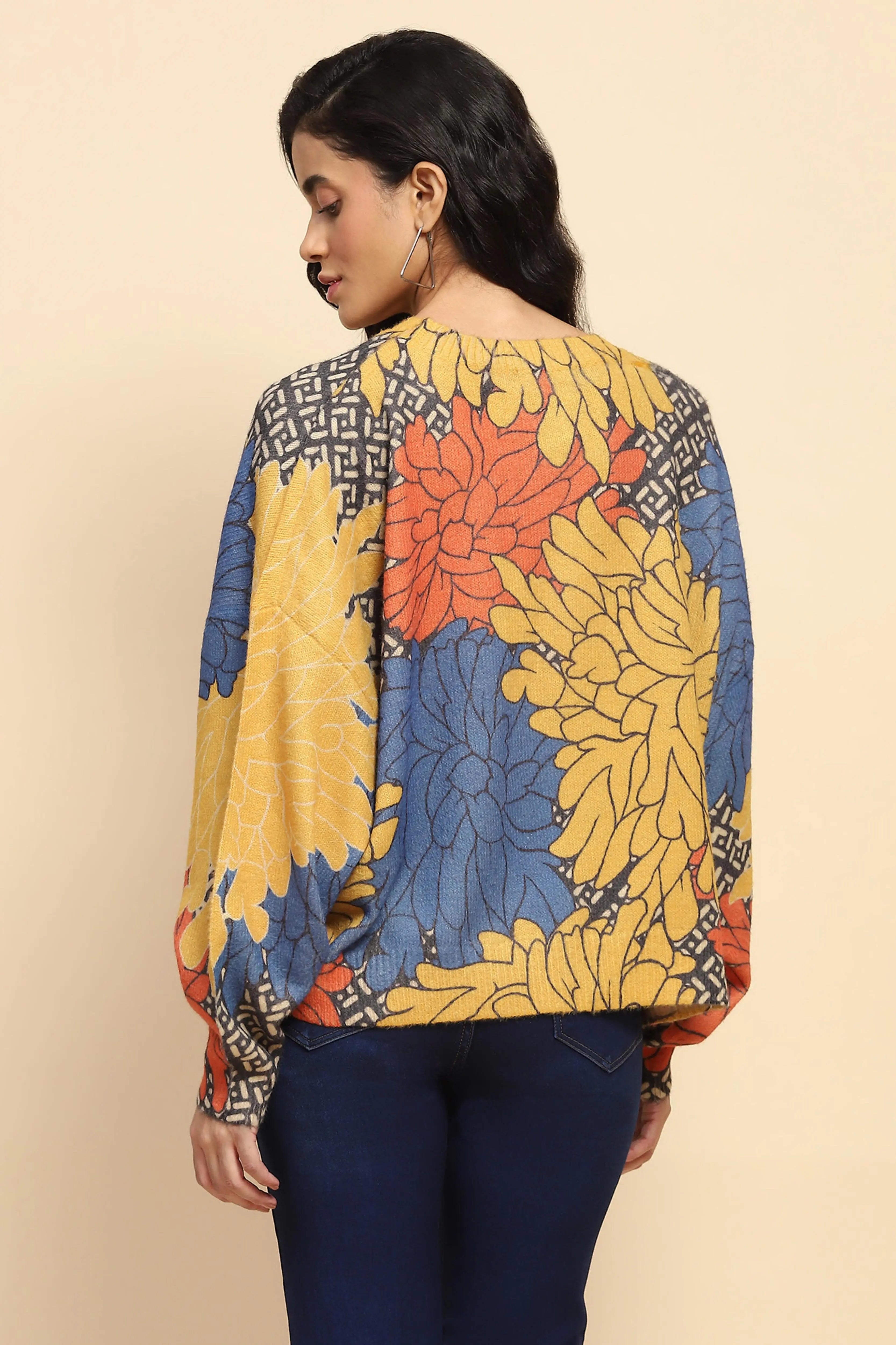 Multicolor Acrylic Loose Winter Pullover - Global Republic