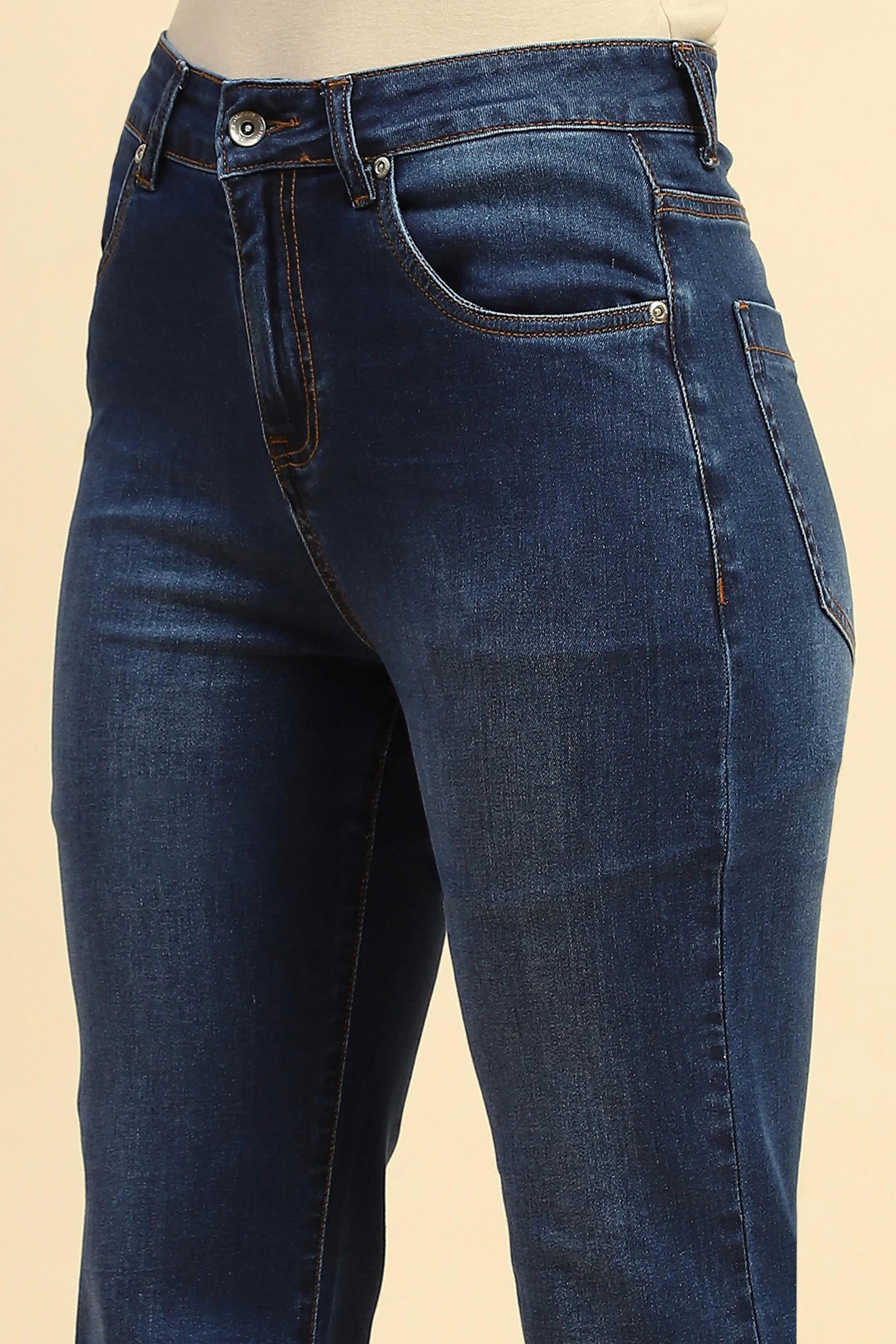 Dark Stone Cotton Blend Straight Fit Jean - Global Republic