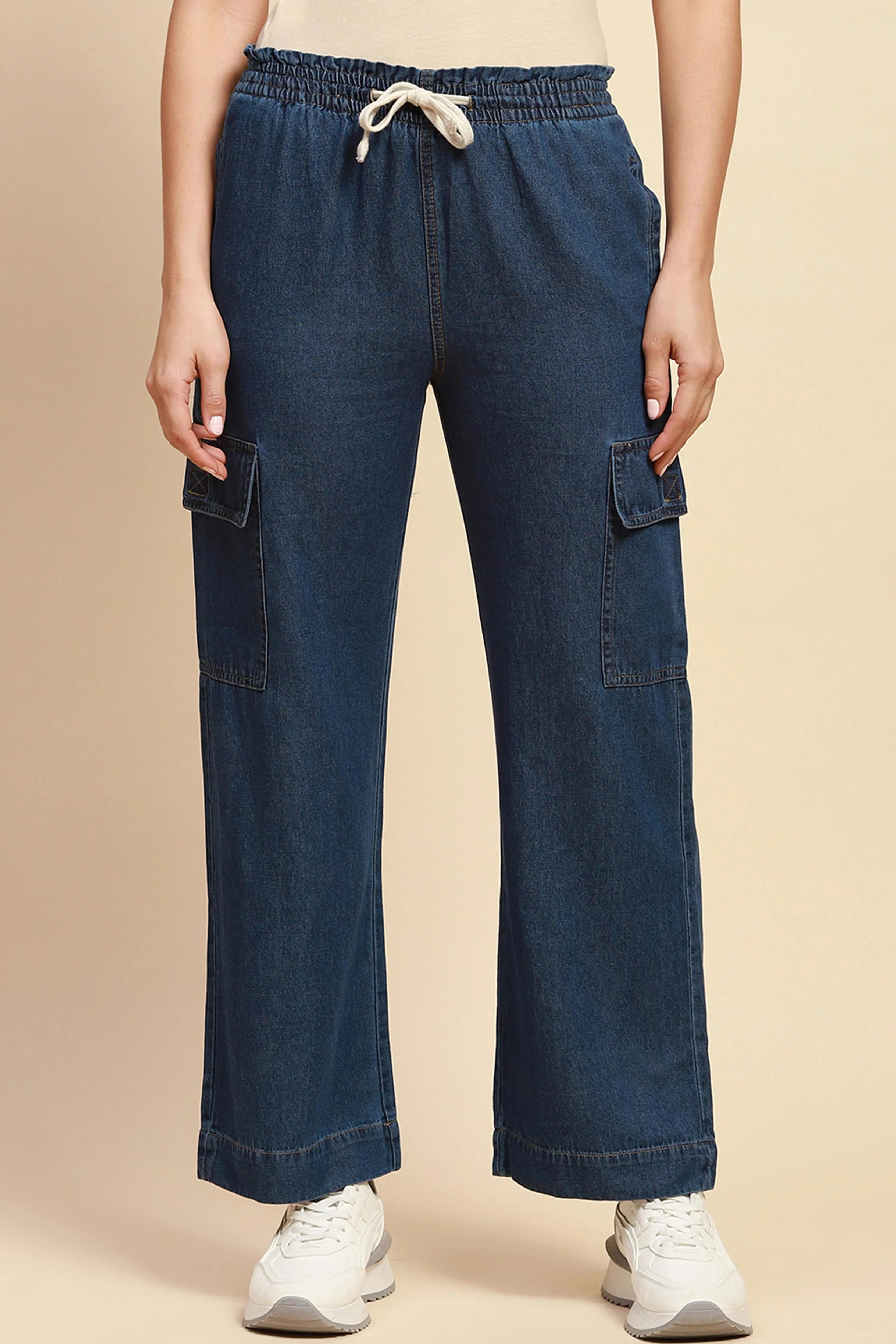 Dark Stone Cotton Blend Loose Lower - Global Republic