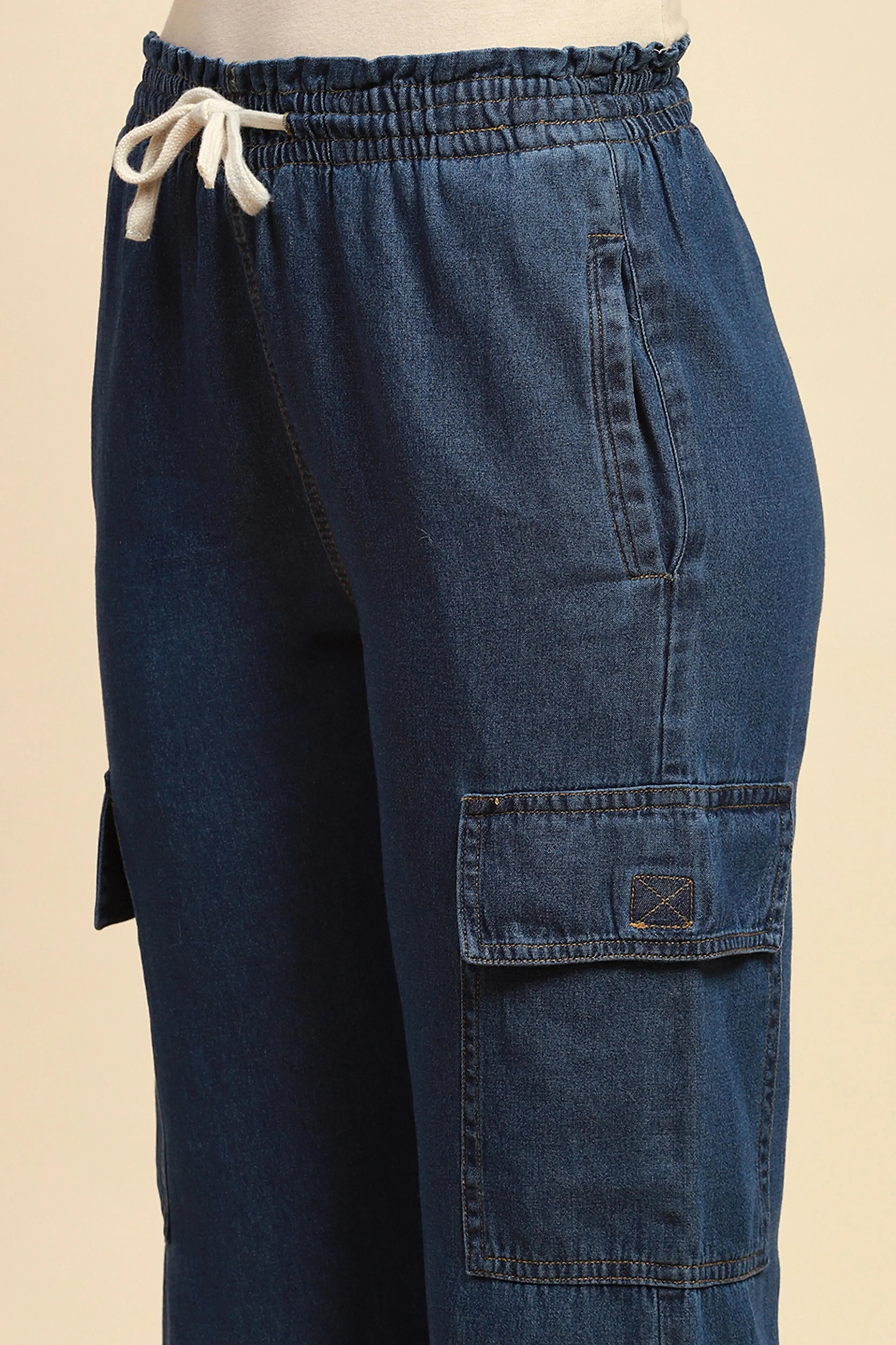 Dark Stone Cotton Blend Loose Lower - Global Republic