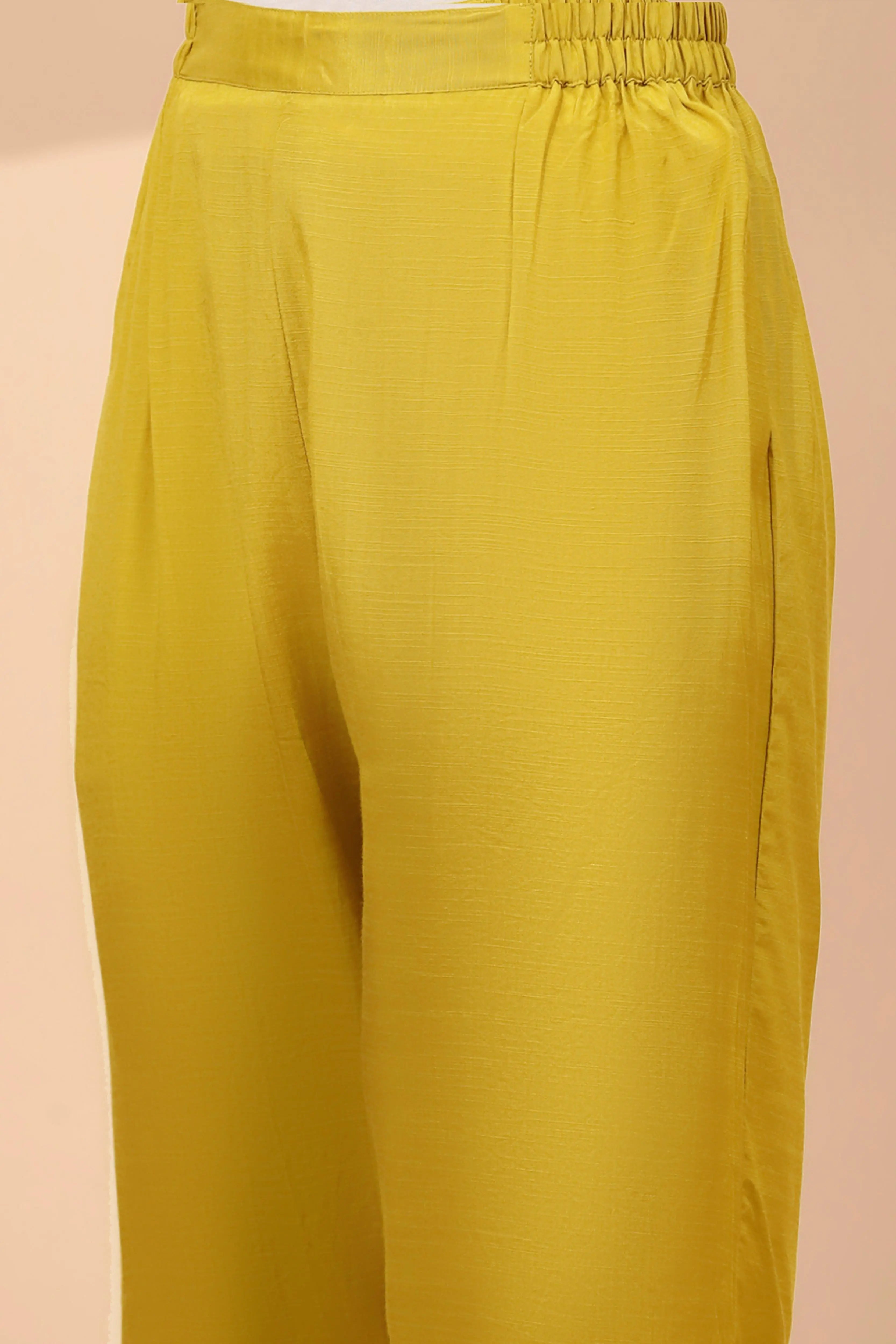 Mustard Muslin Regular Fit Co-ord Set For Women - Global Republic