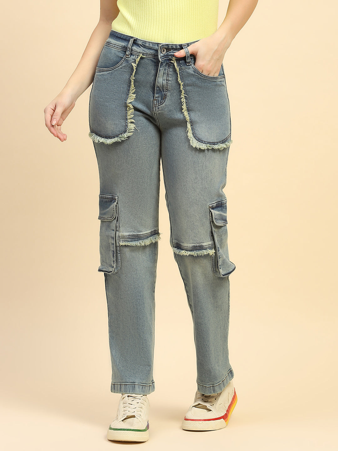 Solid Cotton Blend Cargo - Global Republic
