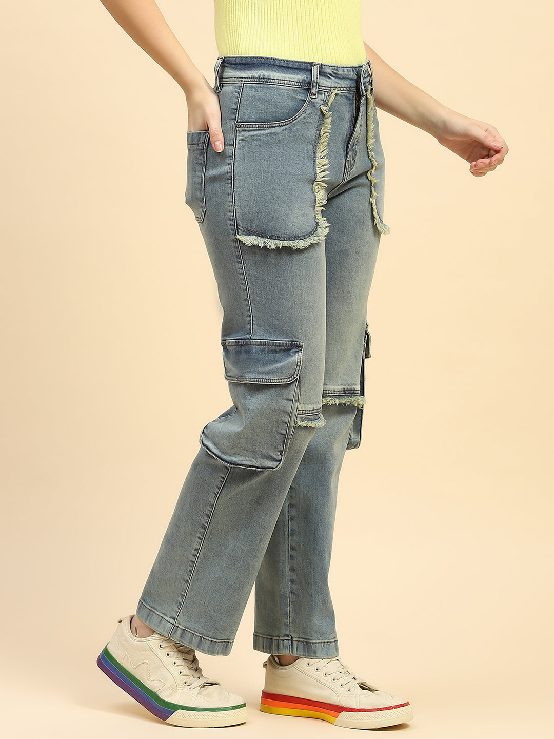Solid Cotton Blend Cargo - Global Republic