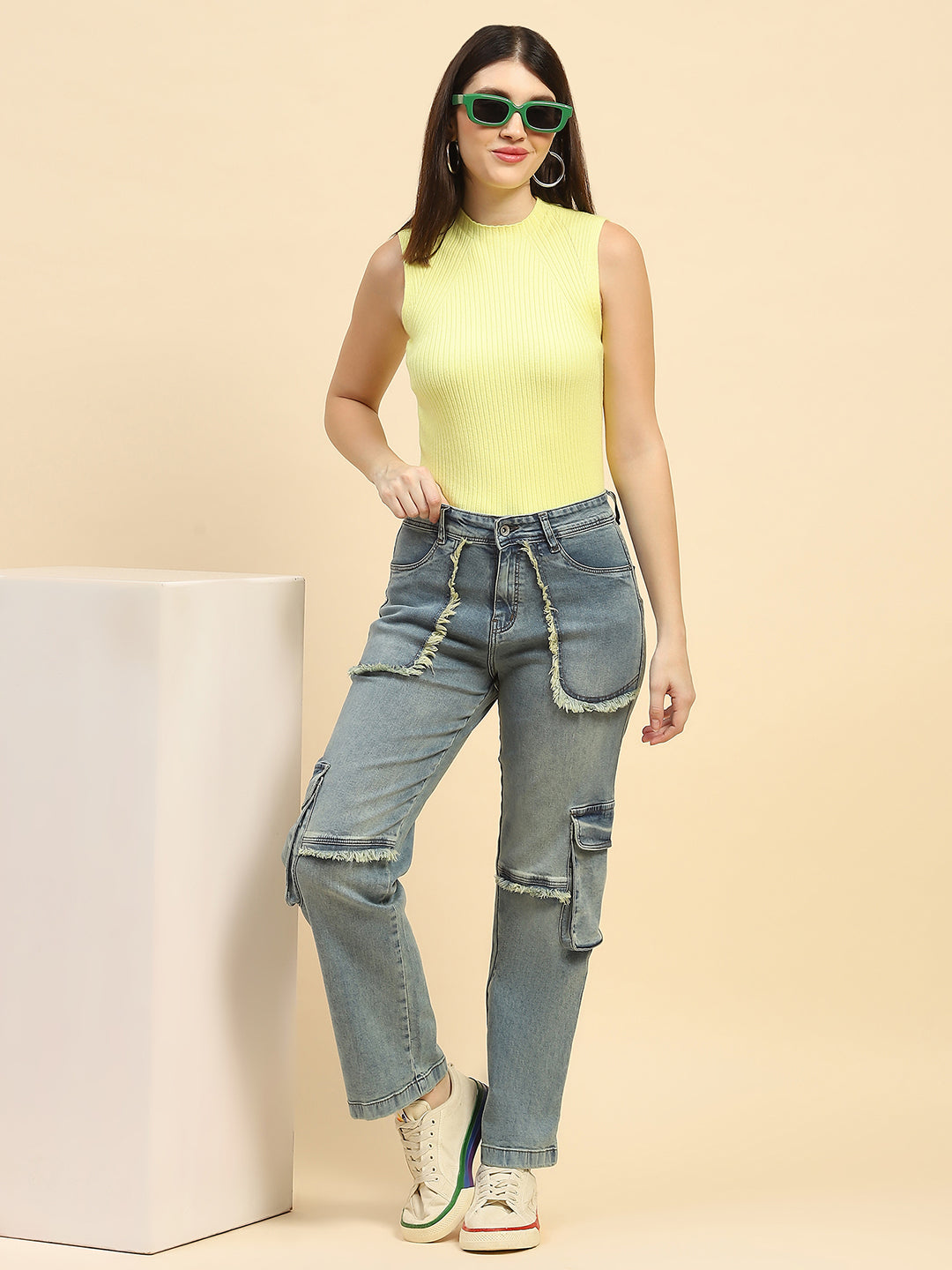 Solid Cotton Blend Cargo - Global Republic