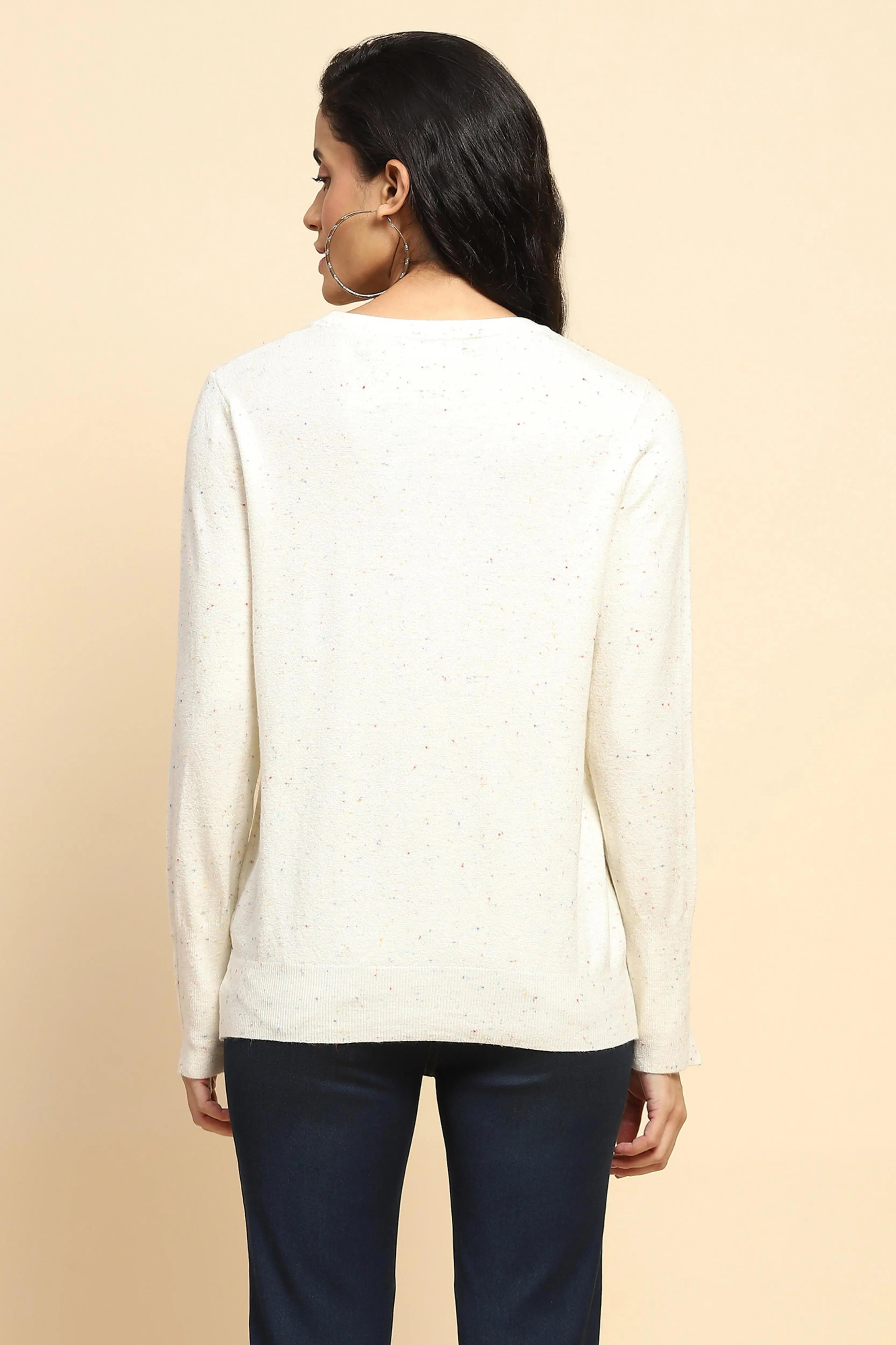 Off-White Viscose Blend Pullover - Global Republic