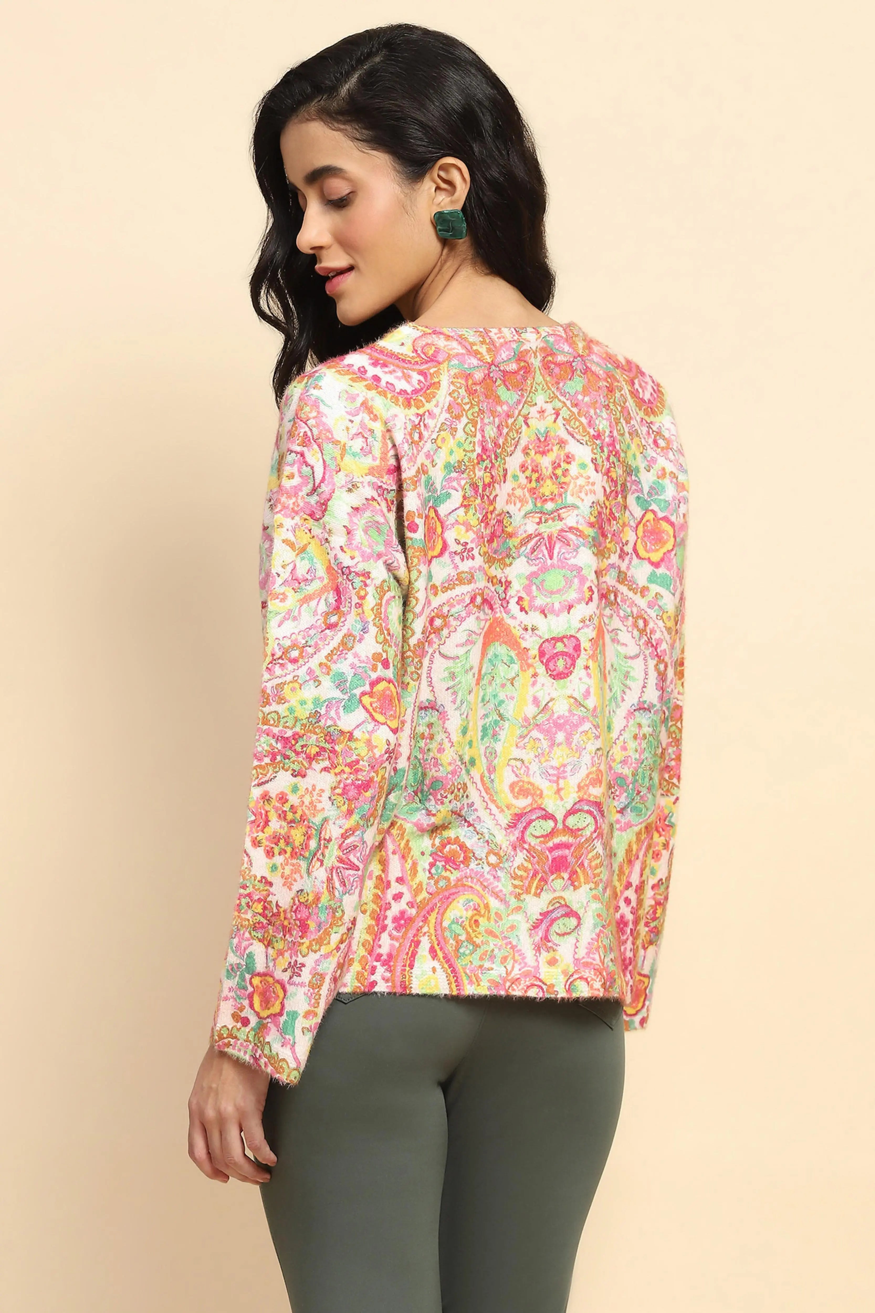 Multicolor Wool Blend Oversized Pullover - Global Republic