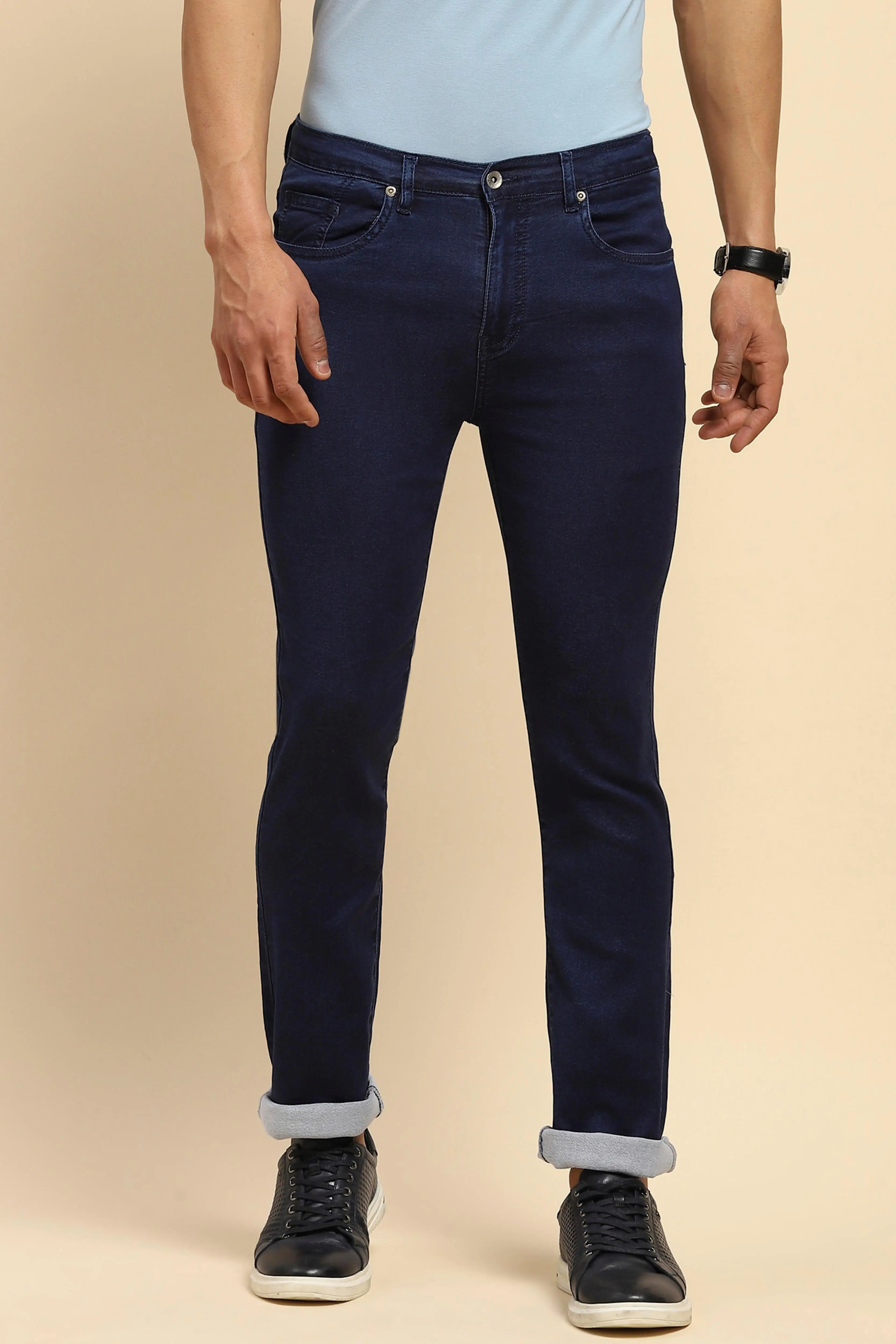 Blue Straight Fit Jeans - Global Republic