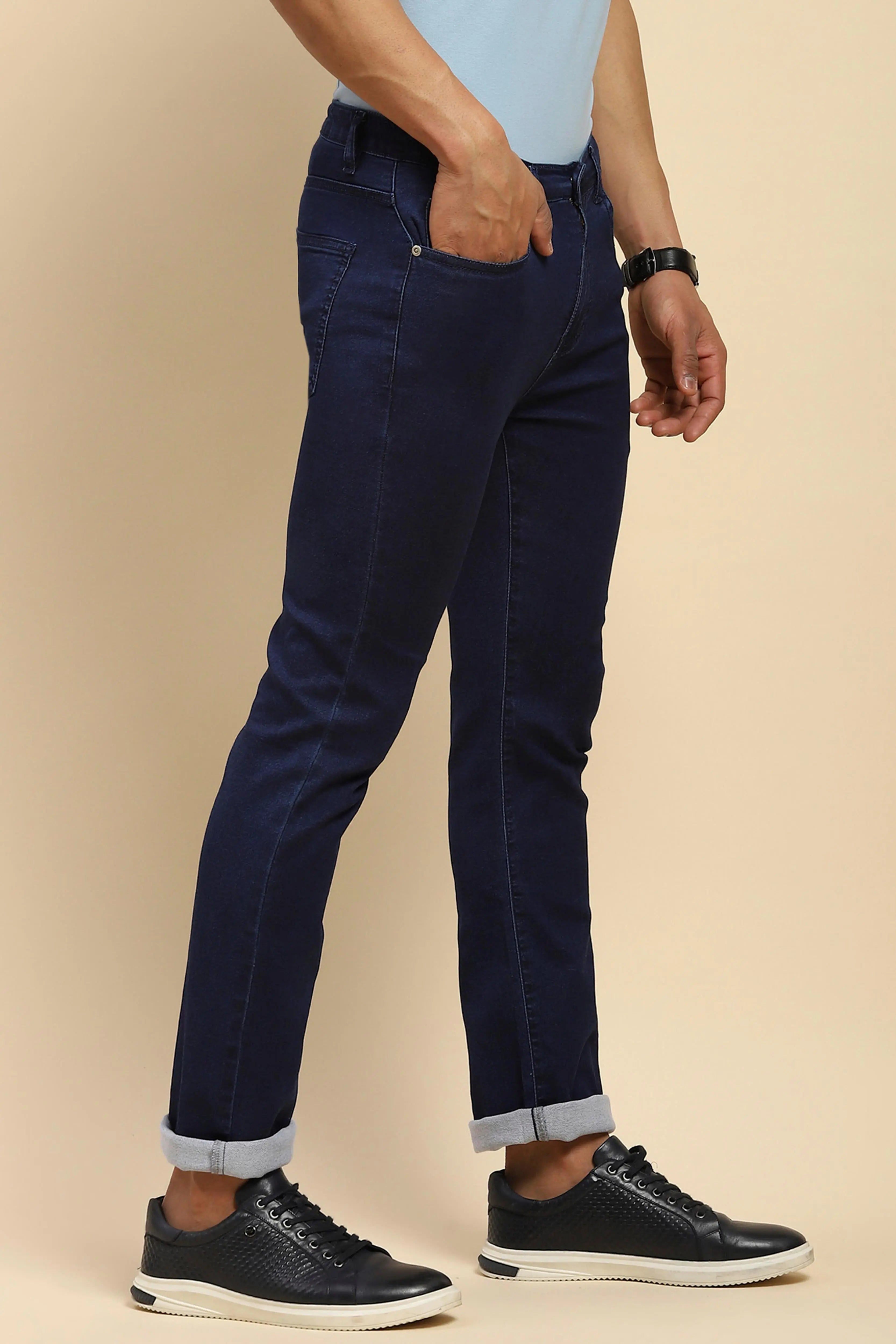 Blue Straight Fit Jeans - Global Republic